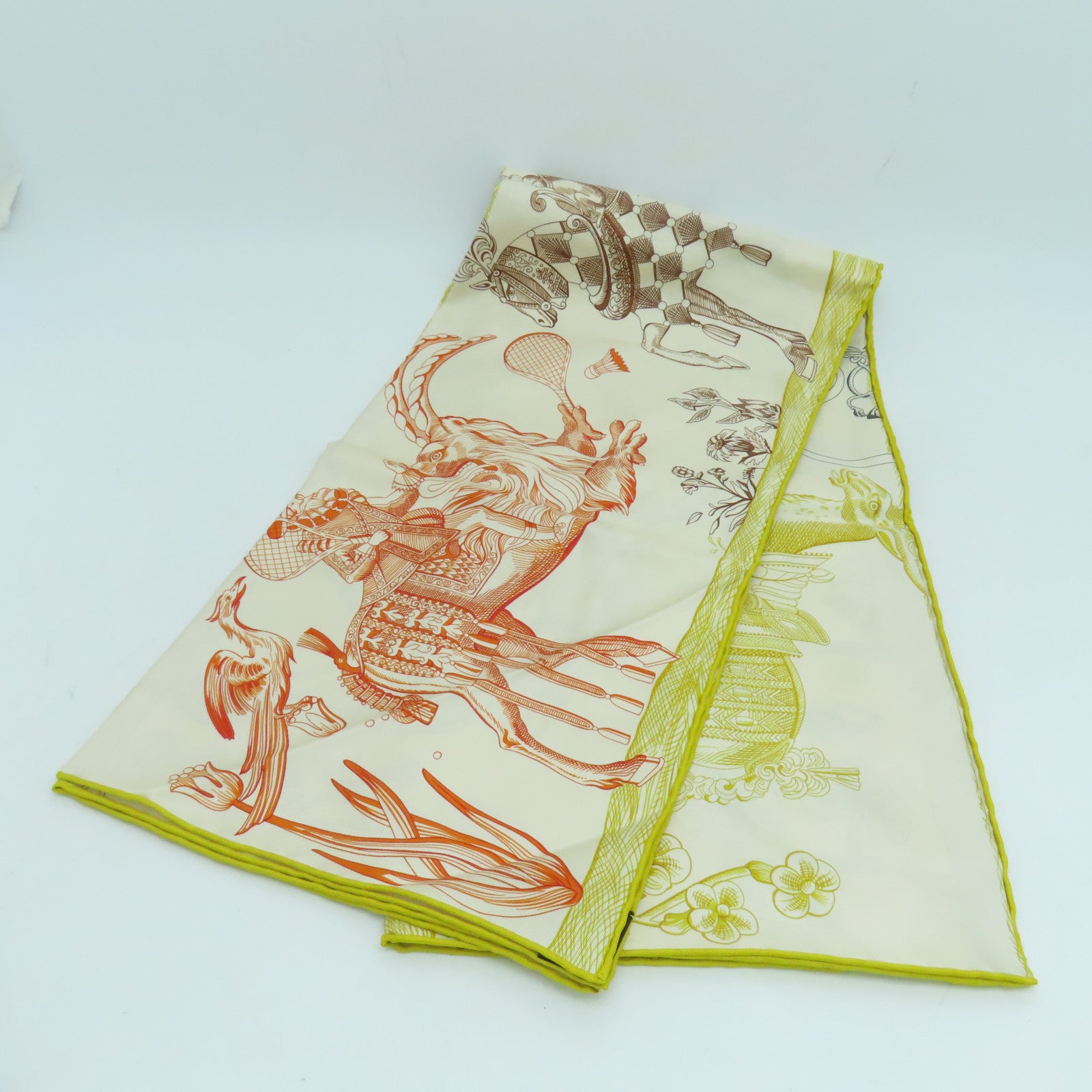 HERMES 丝质Scarf丝巾黄色彩色
