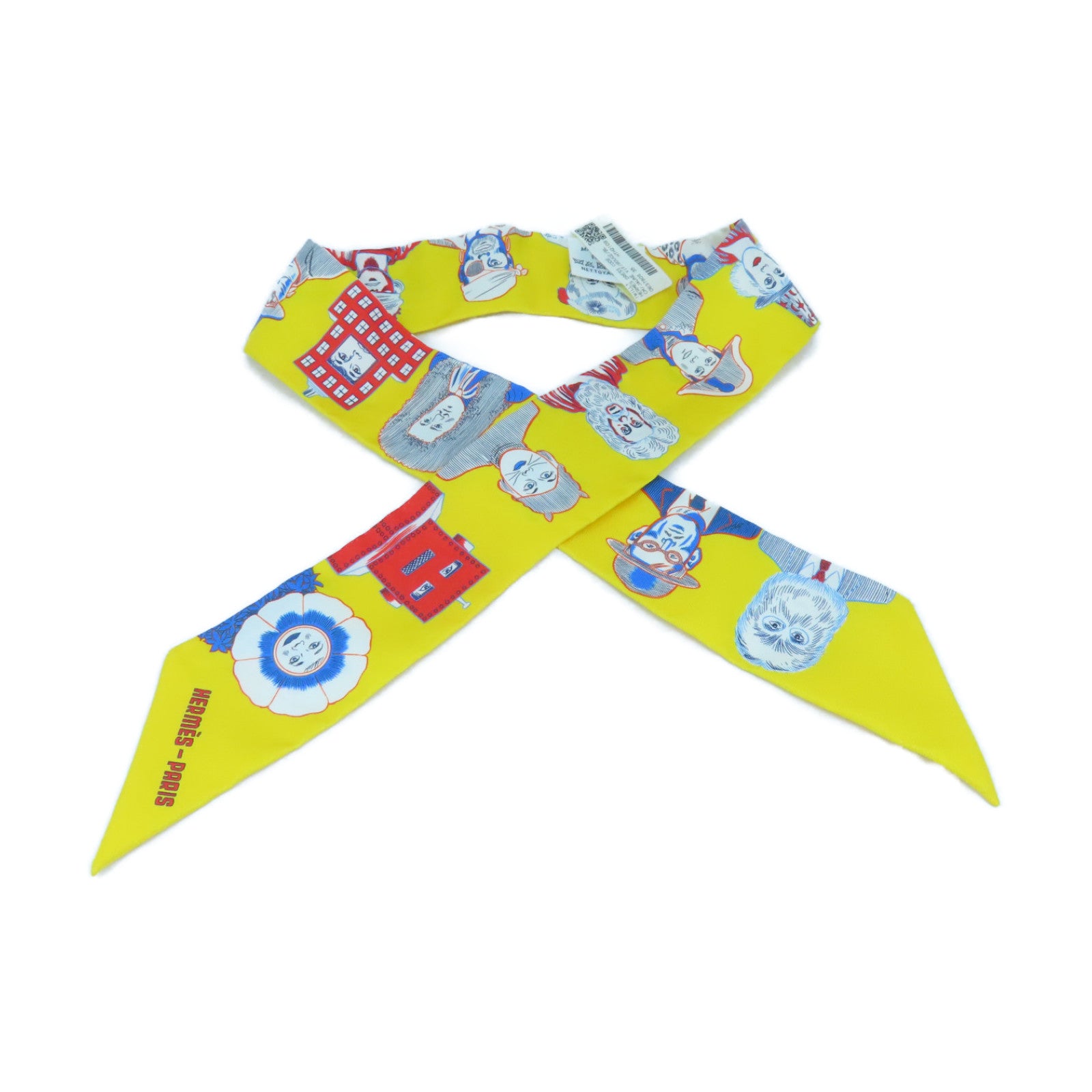 HERMES Silk Twilly Scarf Yellow/Color