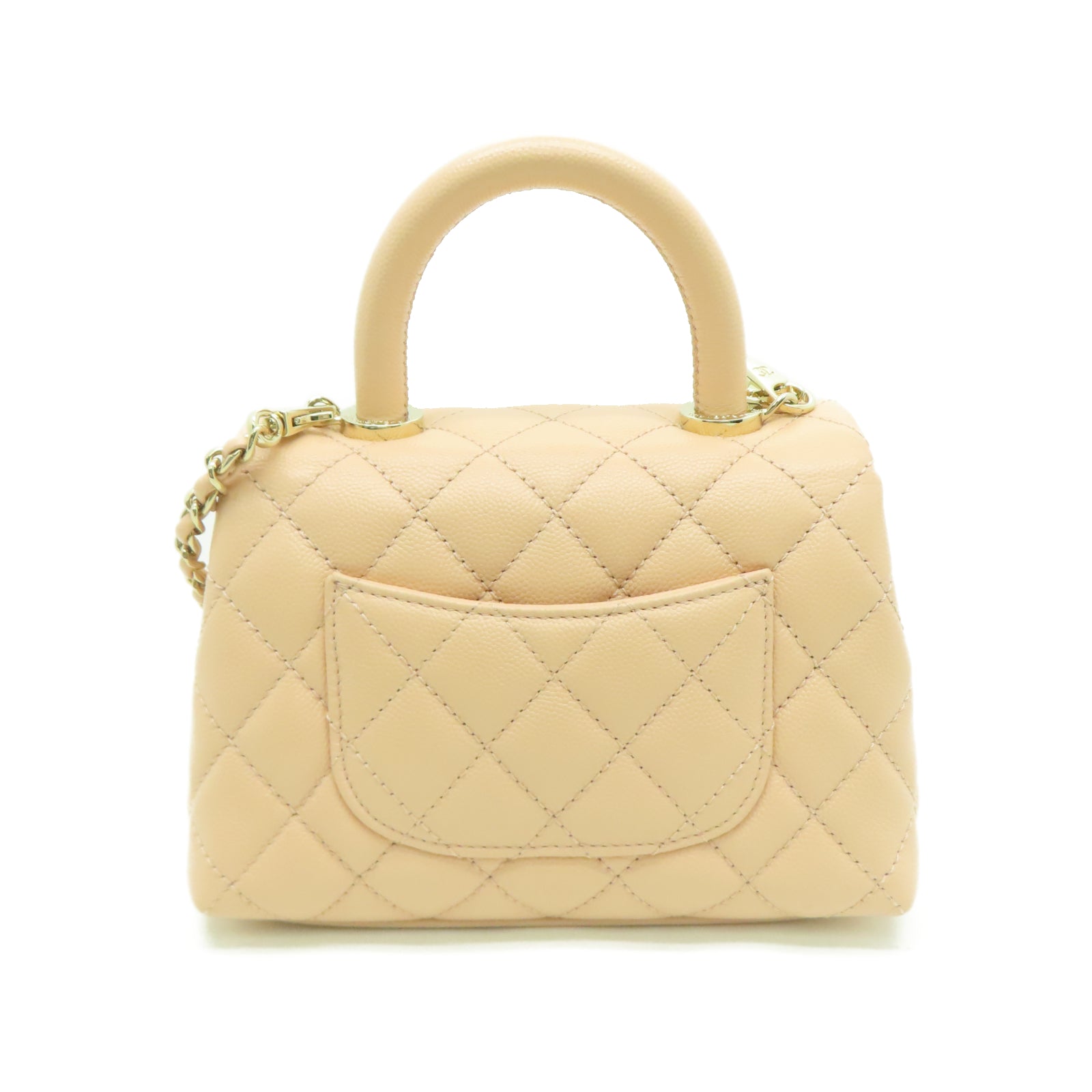 CHANEL 菱格牛皮皮革Chain Shoulder金扣链带肩背袋粉红色