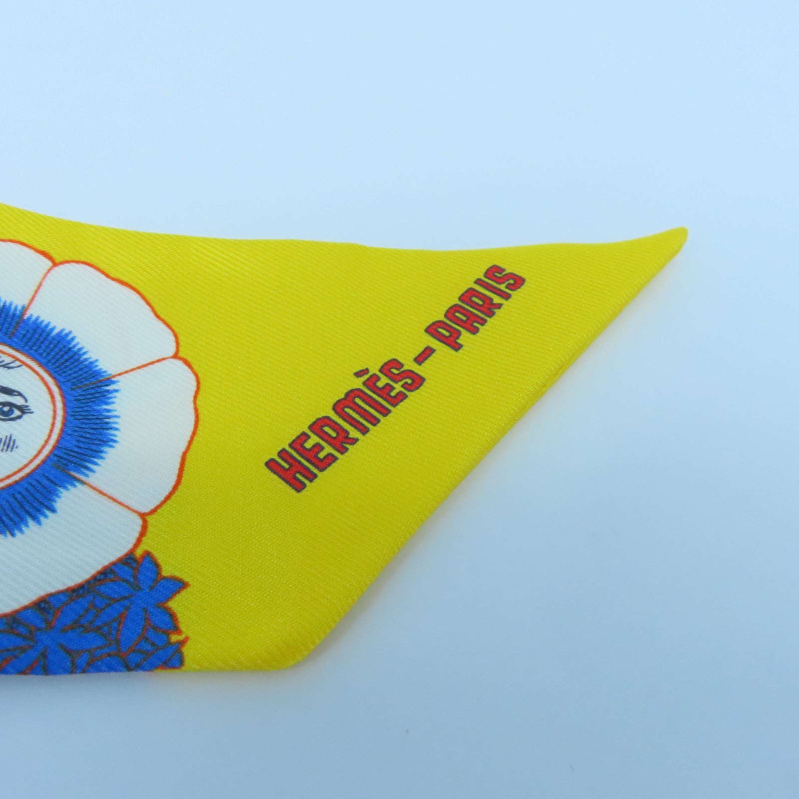 HERMES Silk Twilly Scarf Yellow/Color