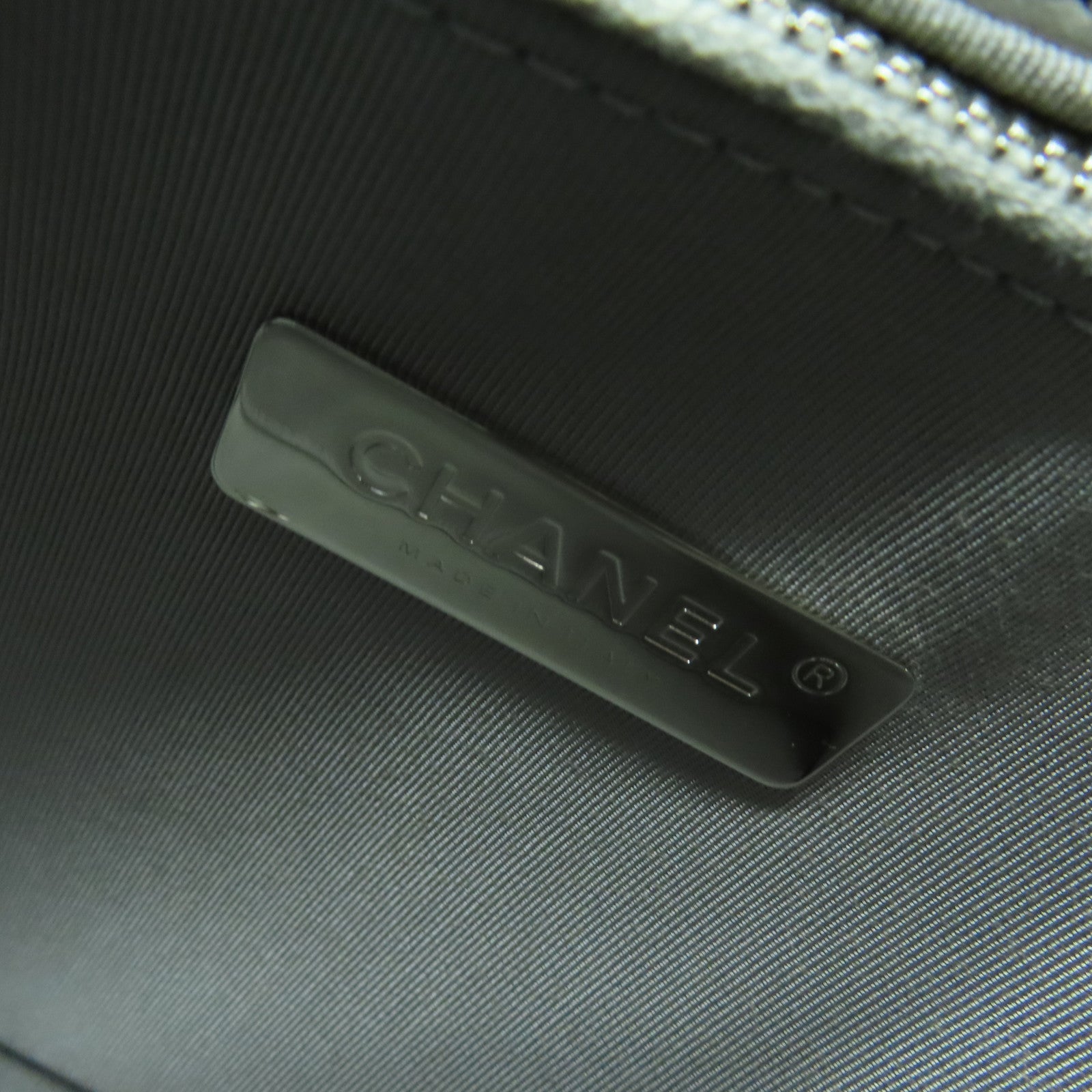 CHANEL 菱格羊皮皮革Shoulder Bag銀扣鏈帶肩背袋灰色