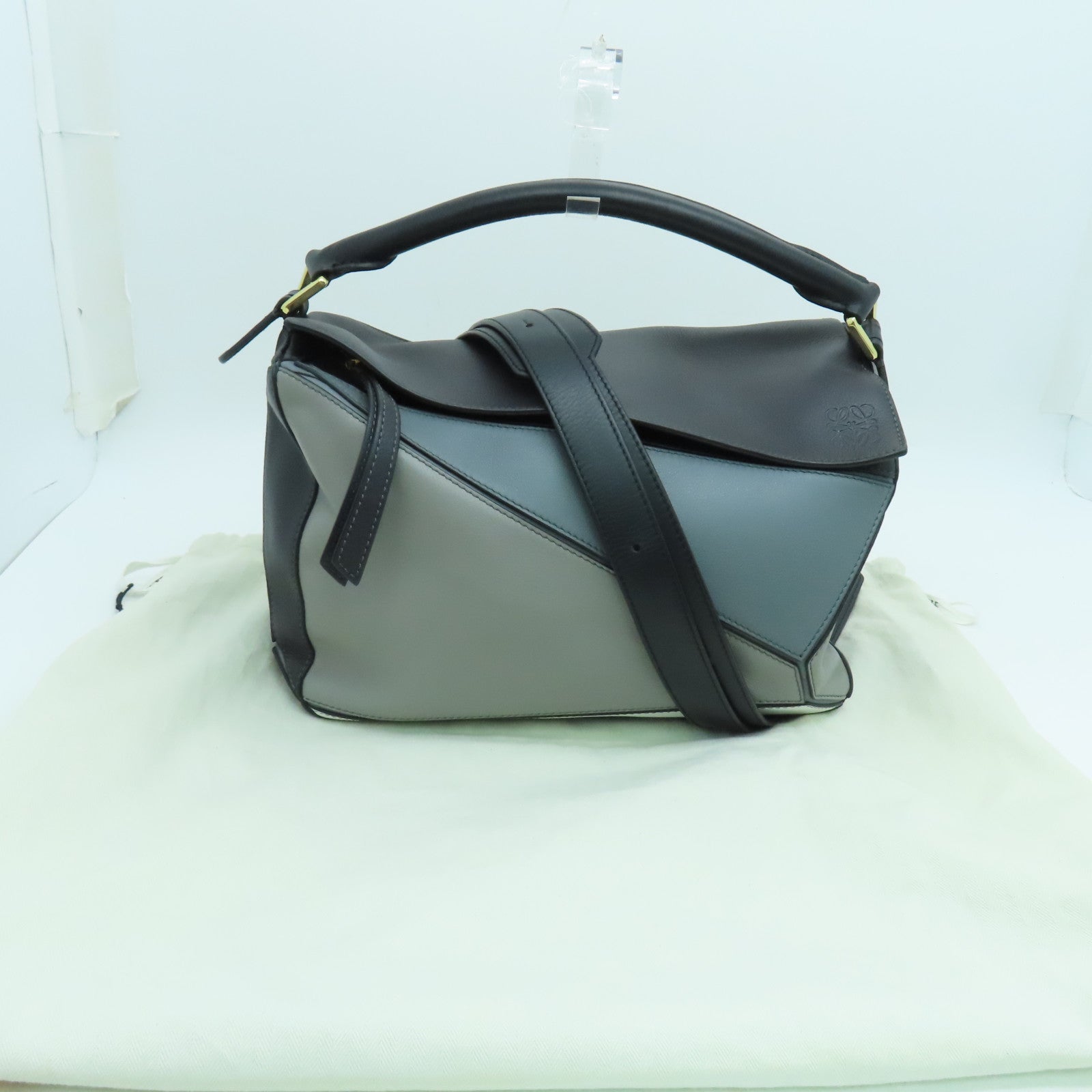 LOEWE 牛皮皮革Puzzle 29cm金扣肩背袋彩色