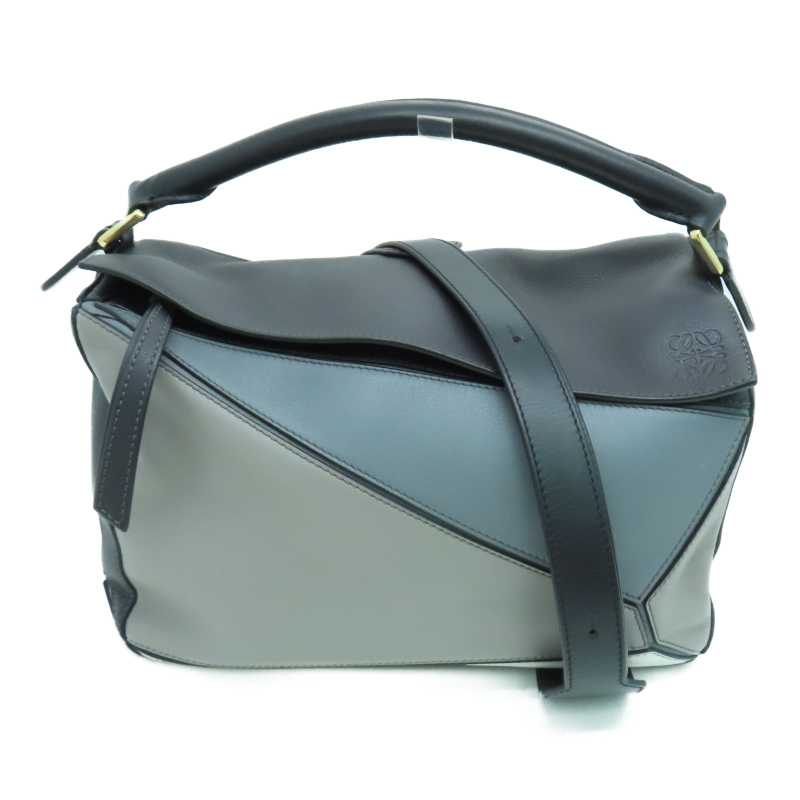 LOEWE 牛皮皮革Puzzle 29cm金扣肩背袋彩色