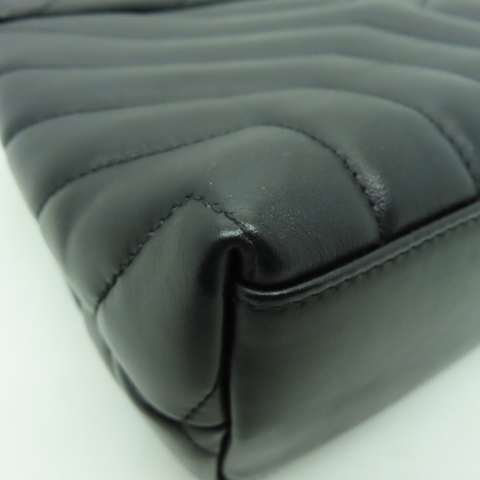 SAINT LAURENT 牛皮皮革Lou Lou Bag銀扣鏈帶肩背袋黒色