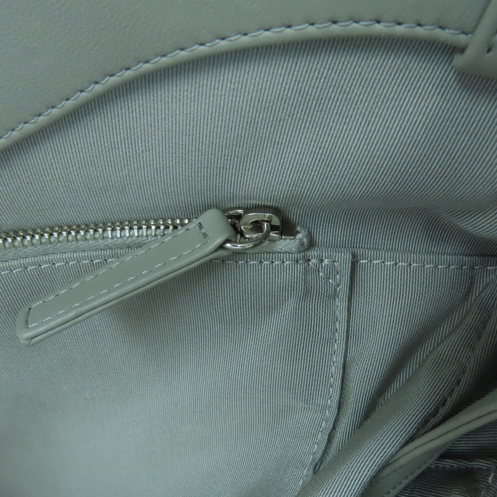 CHANEL 菱格羊皮皮革Shoulder Bag銀扣鏈帶肩背袋灰色