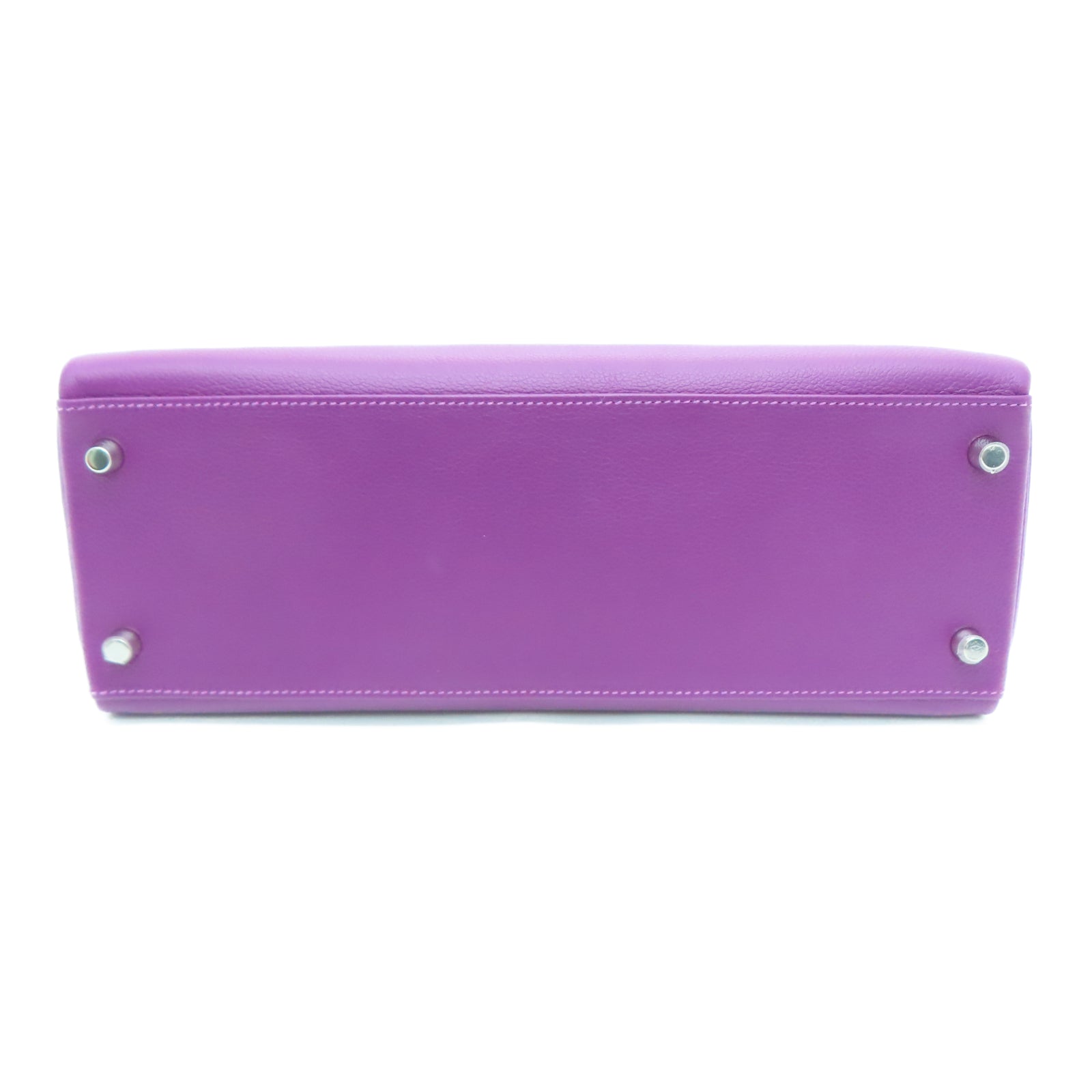 HERMES Evercolor皮革Kelly 32银扣手挽肩背两用袋海葵紫色