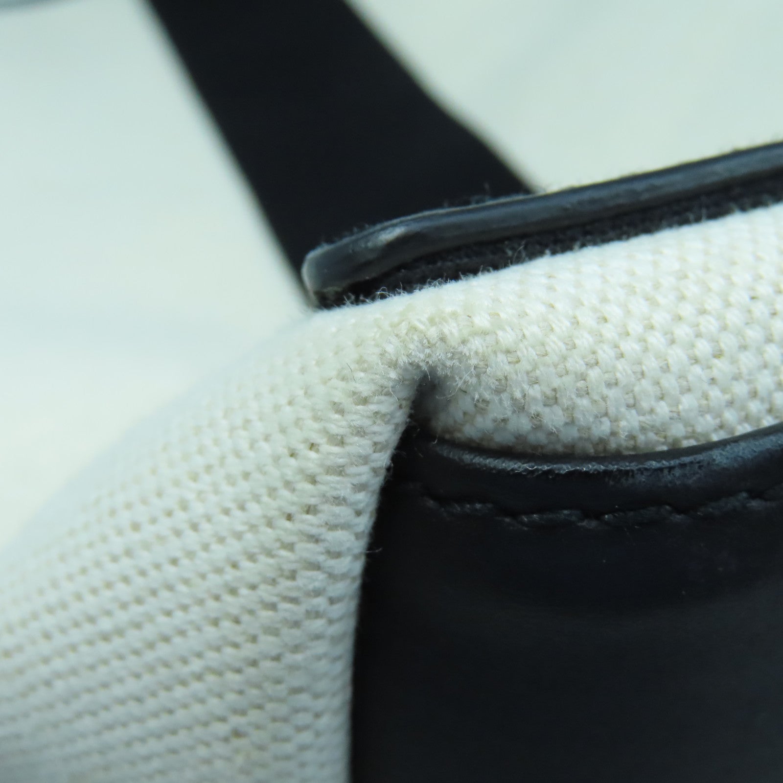 BALENCIAGA Canvas Shoulder Bag Silver Buckle Black/White