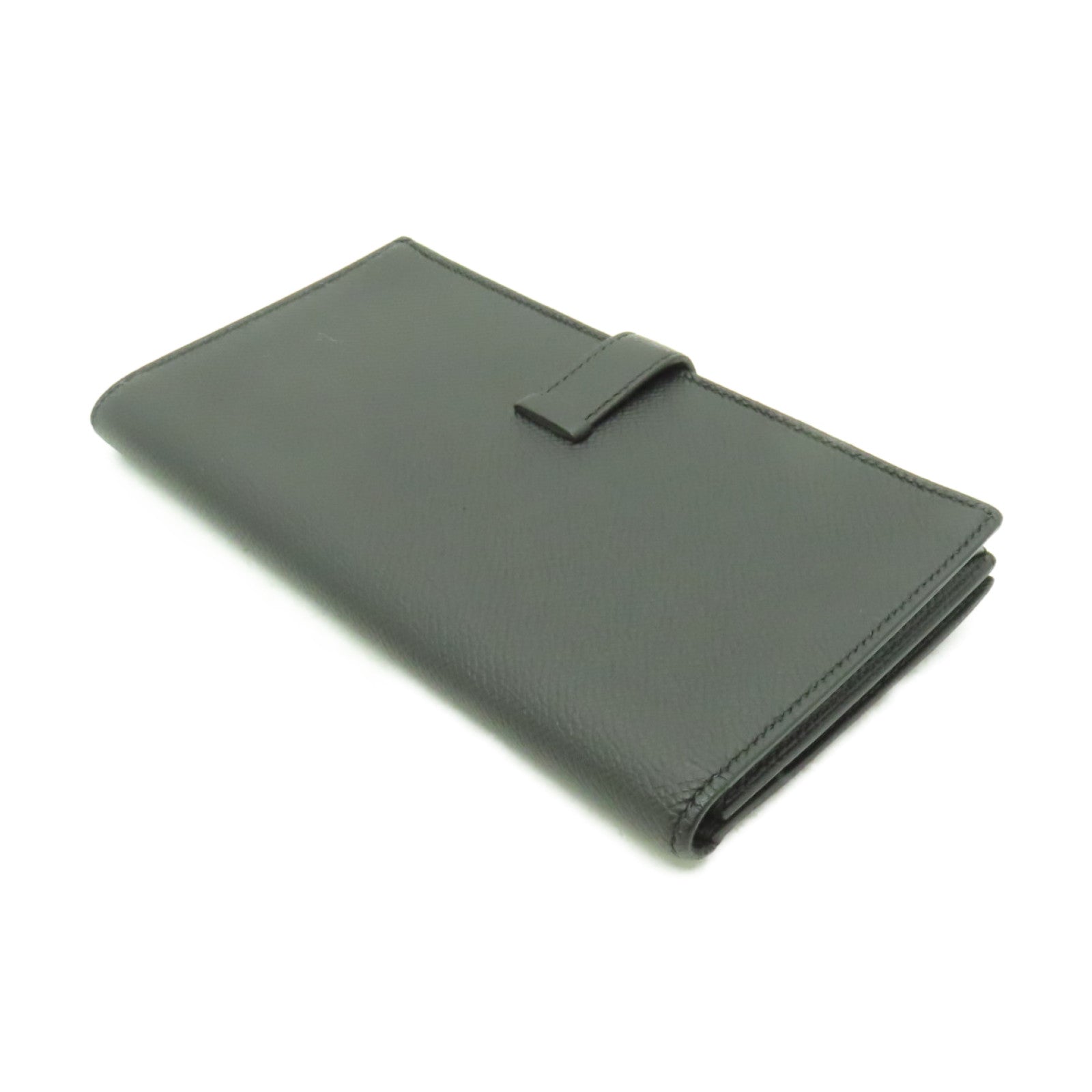 HERMES Epsom皮革Bearn Bi-fold金扣長錢包黑色