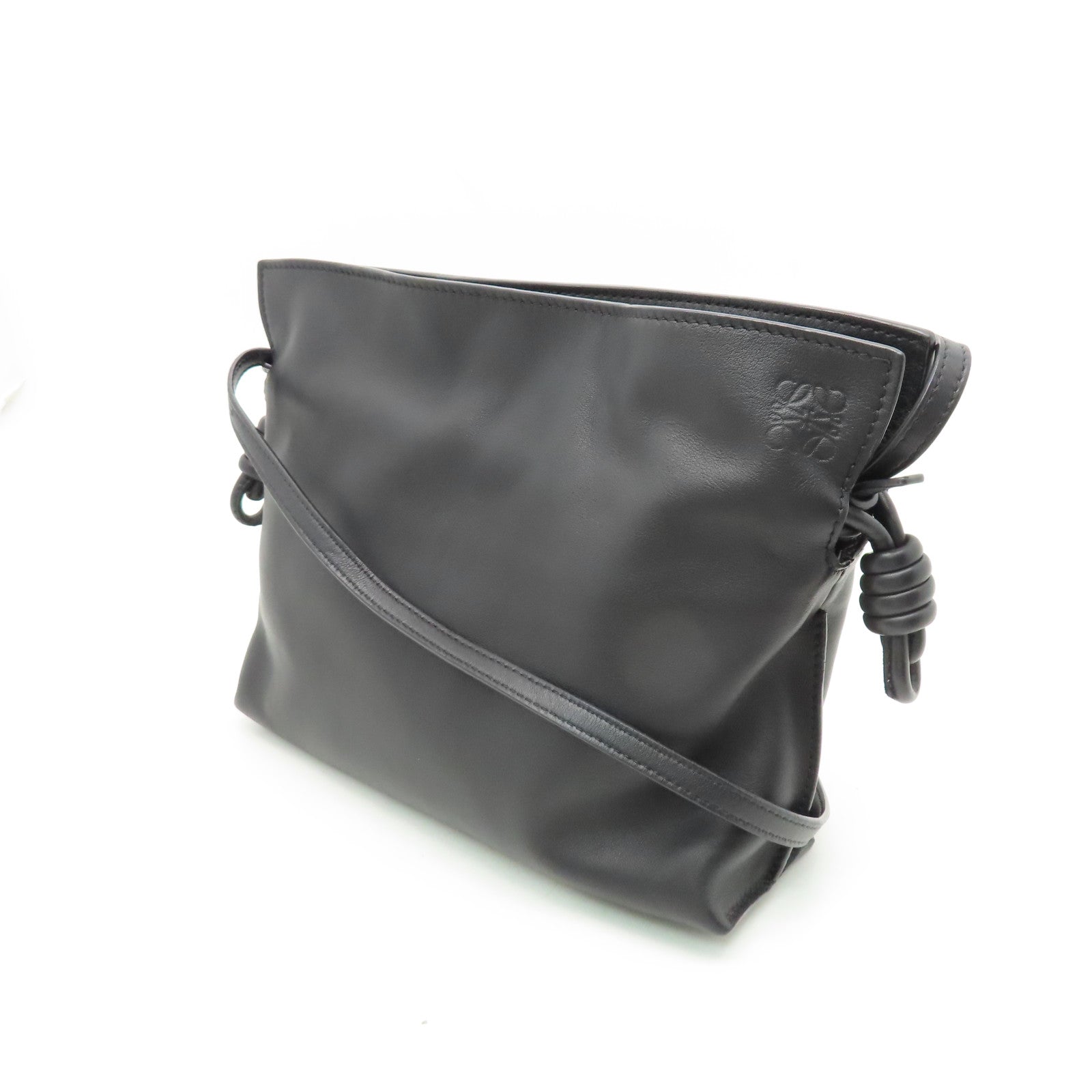 LOEWE Leather Flamenco Bag Shoulder Bag Black