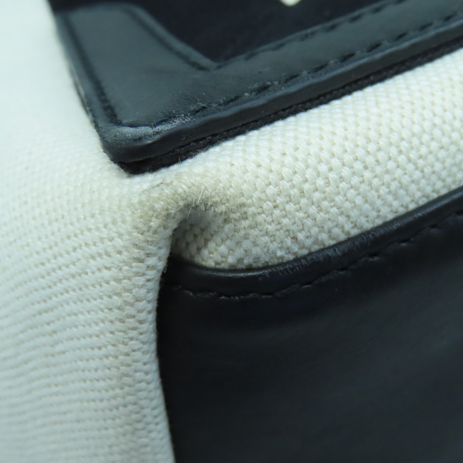 BALENCIAGA Canvas Shoulder Bag Silver Buckle Black/White