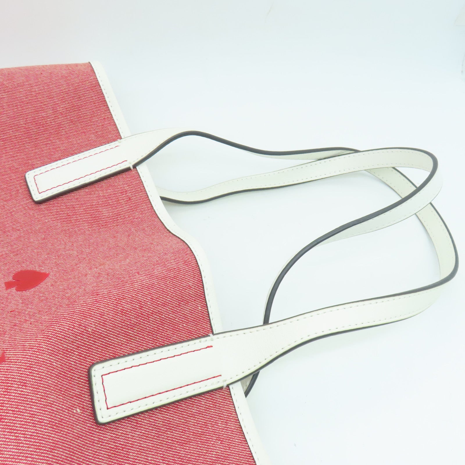 Kate Spade 帆布/漆皮皮革Shoulder Bag金扣肩背袋紅色