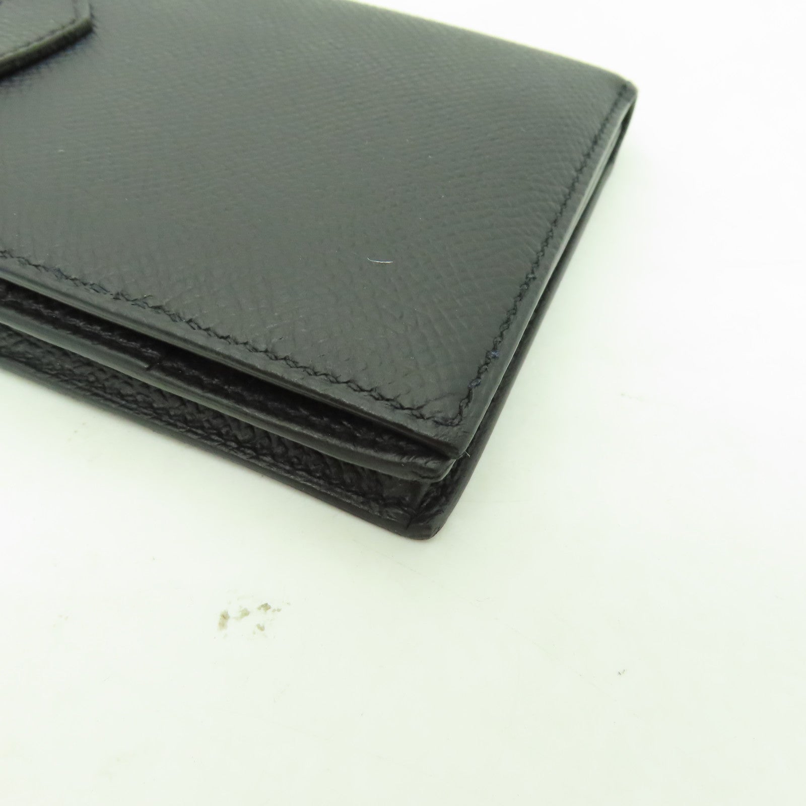 HERMES Epsom皮革Bearn Bi-fold金扣長錢包黑色
