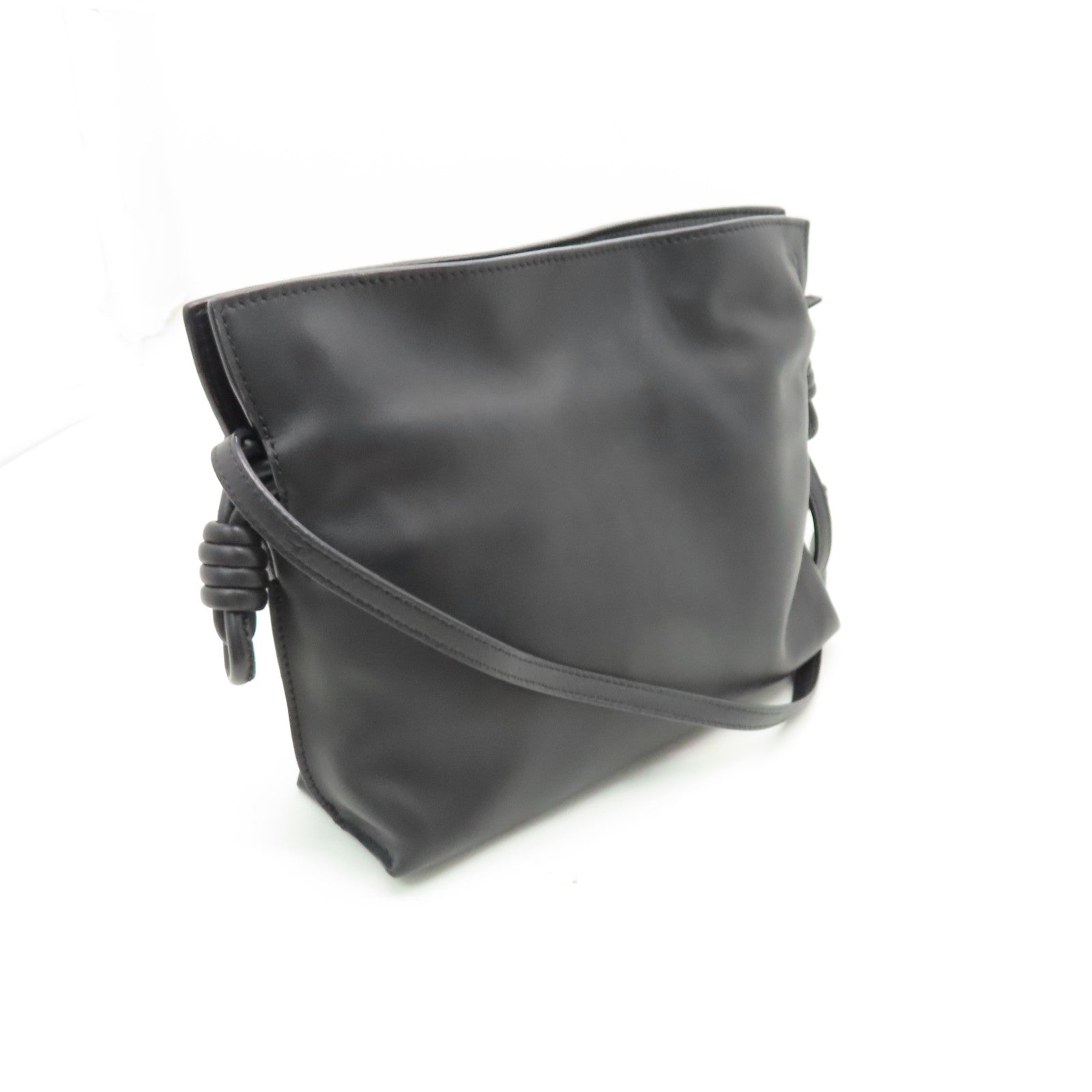 LOEWE Leather Flamenco Bag Shoulder Bag Black