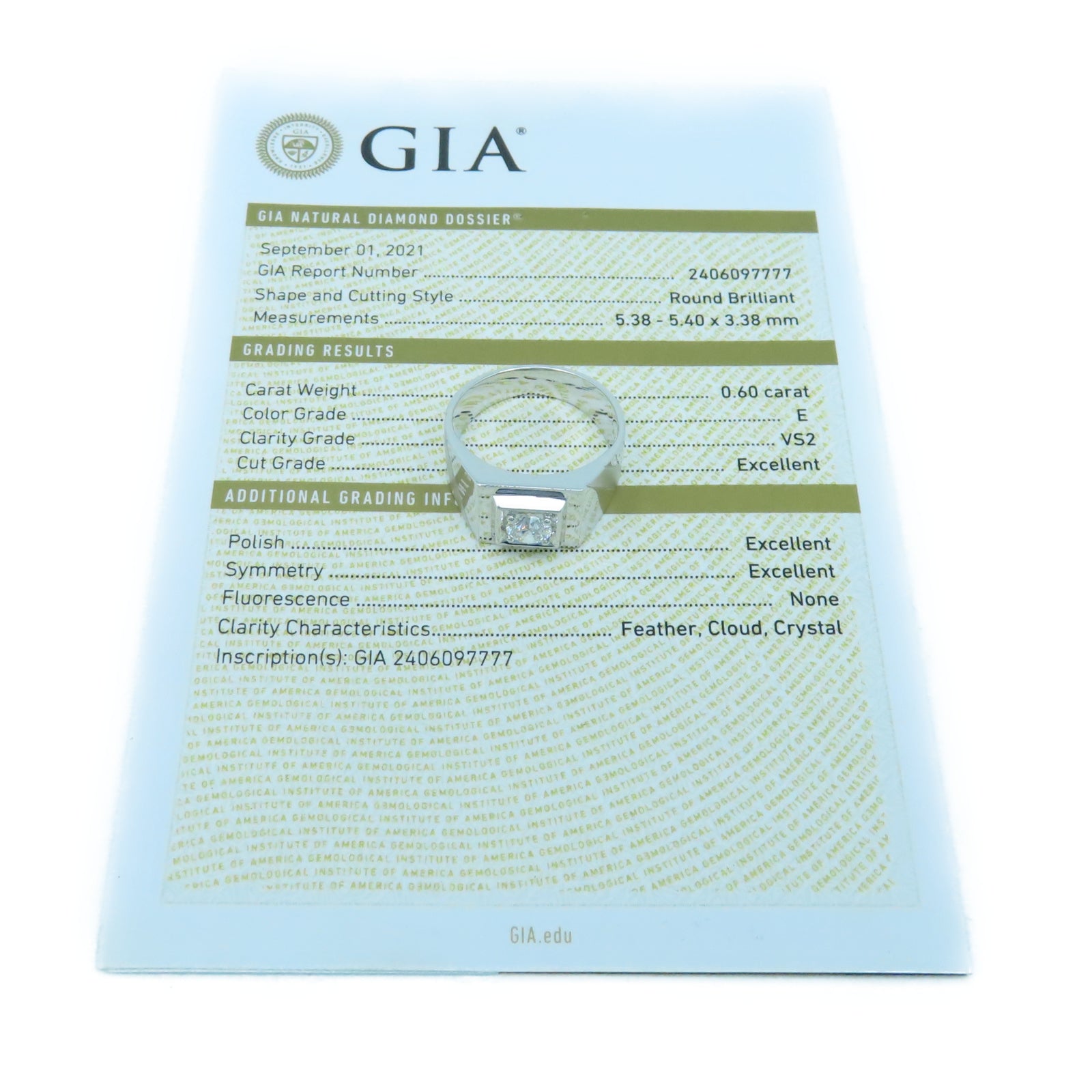 JEWELRY 18K White Gold Diamond Ring 0.60ct Diamond Ring US#9