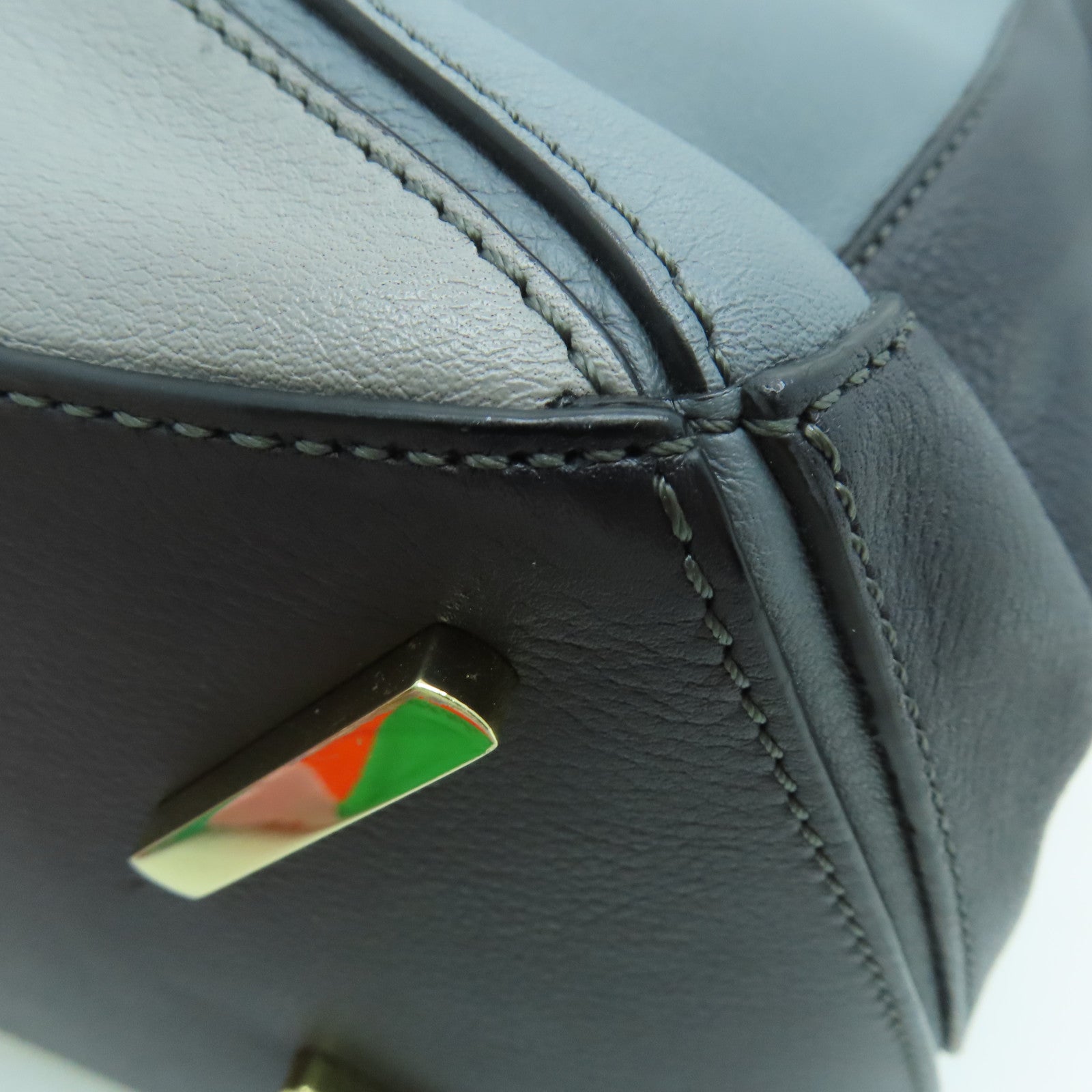 LOEWE 牛皮皮革Puzzle 29cm金扣肩背袋彩色