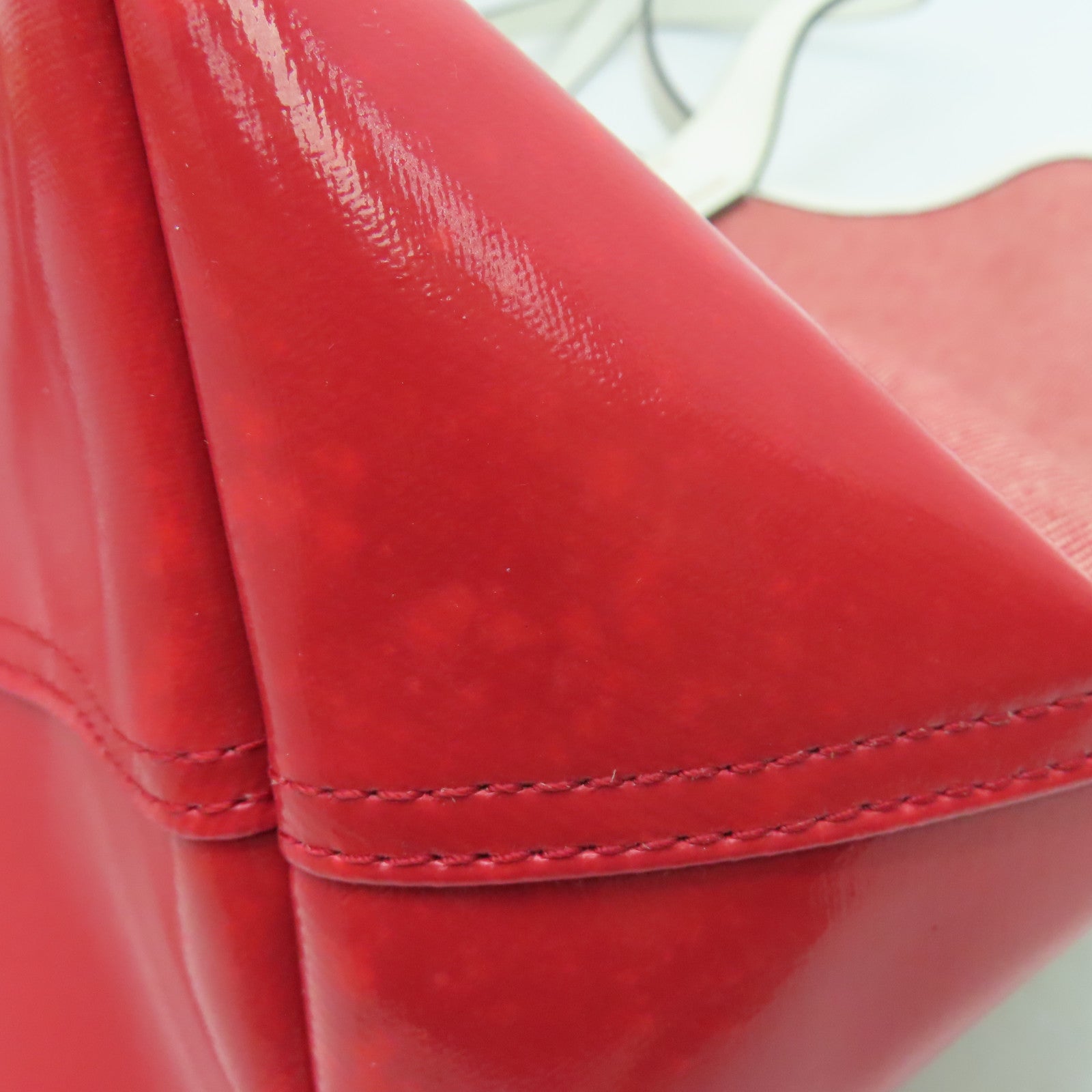 Kate Spade 帆布/漆皮皮革Shoulder Bag金扣肩背袋紅色