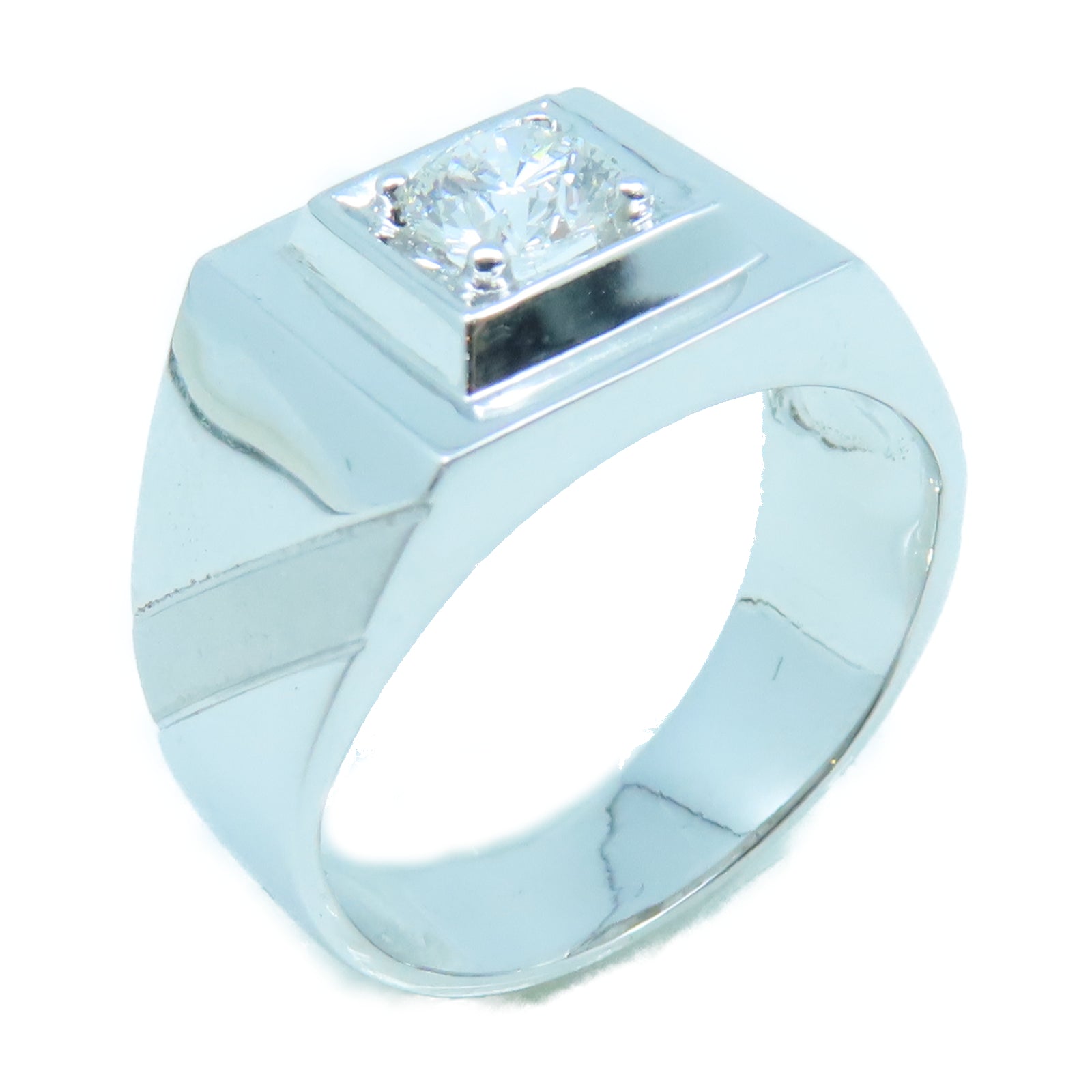 JEWELRY 18K White Gold Diamond Ring 0.60ct Diamond Ring US#9