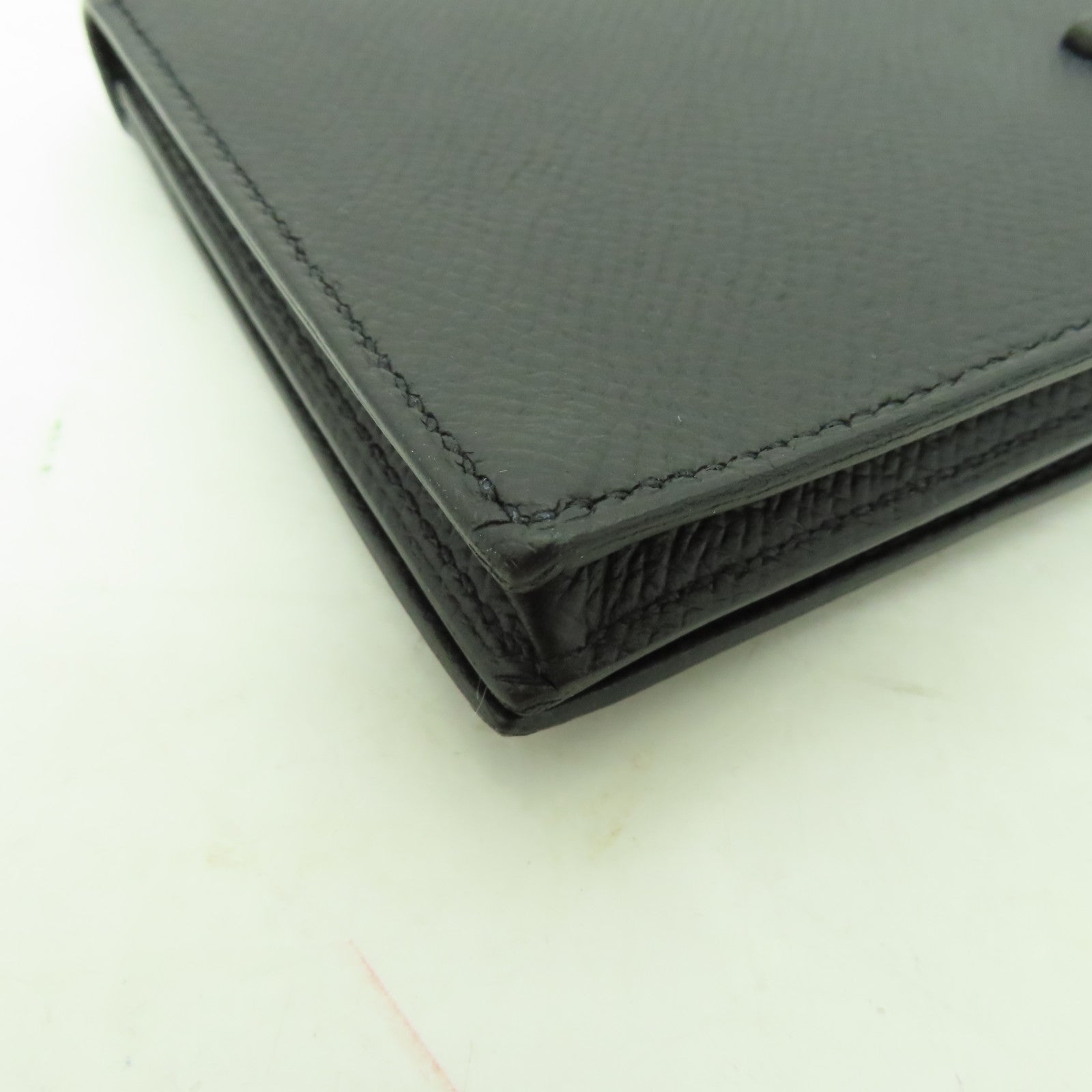 HERMES Epsom皮革Bearn Bi-fold金扣長錢包黑色