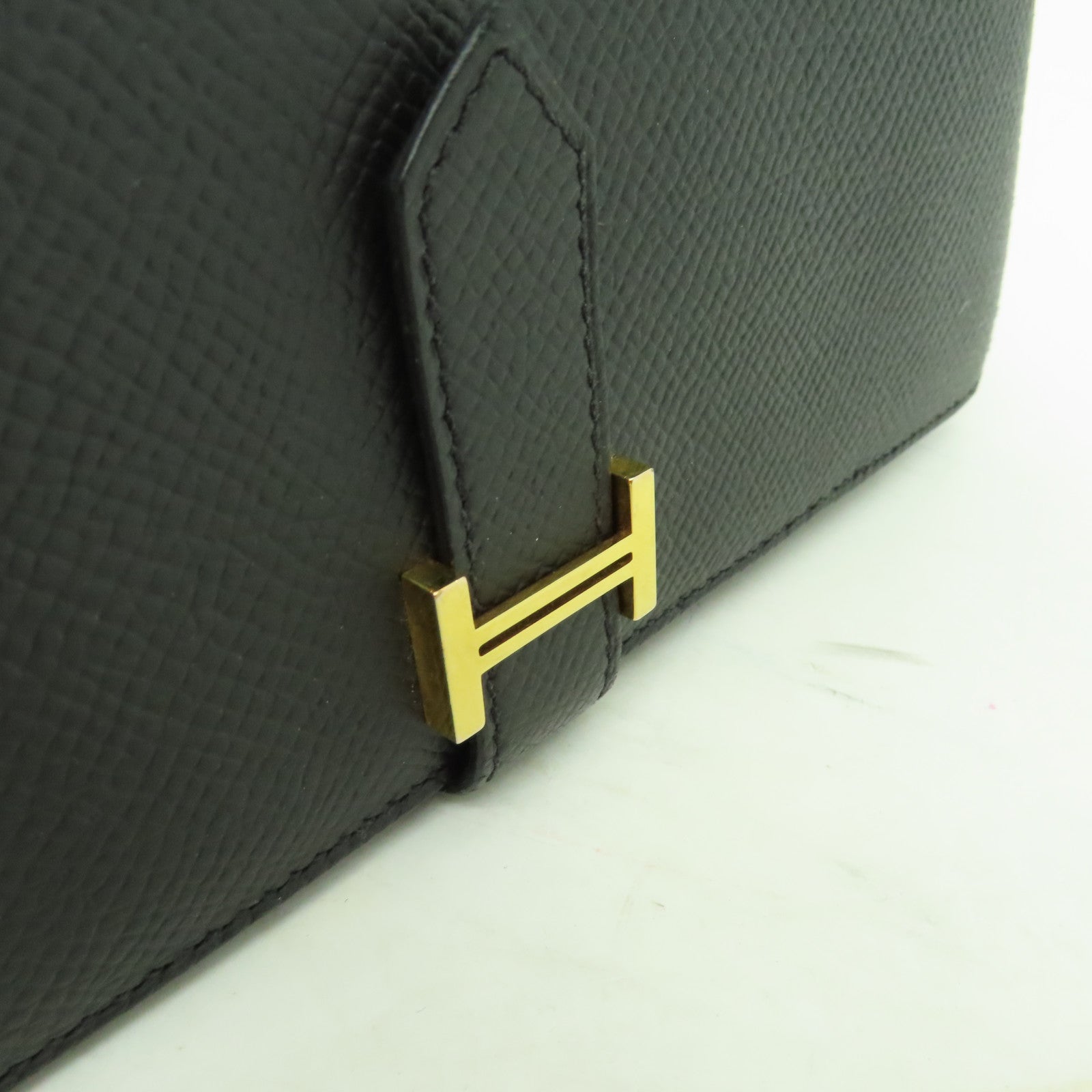HERMES Epsom皮革Bearn Bi-fold金扣長錢包黑色