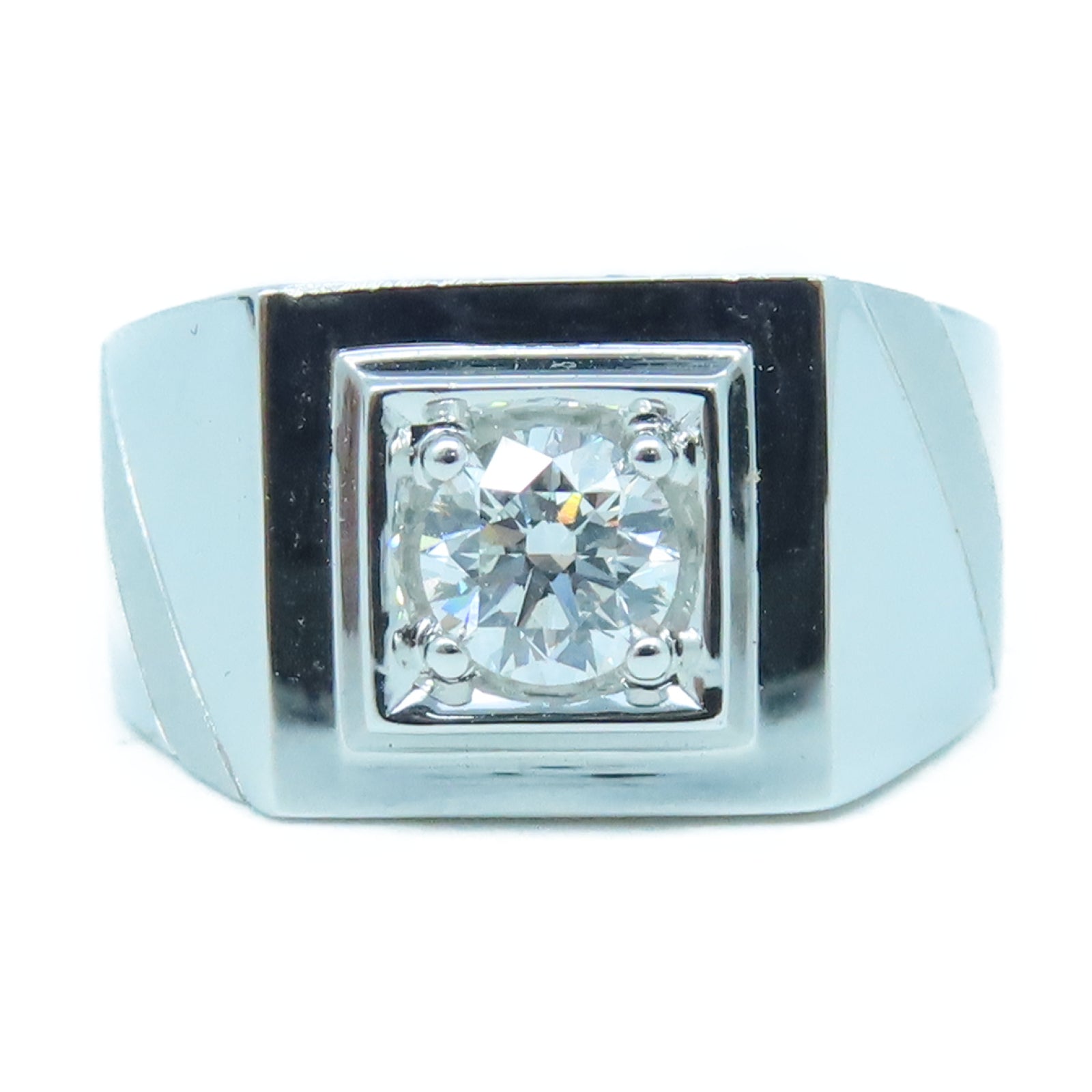 JEWELRY 18K White Gold Diamond Ring 0.60ct Diamond Ring US#9