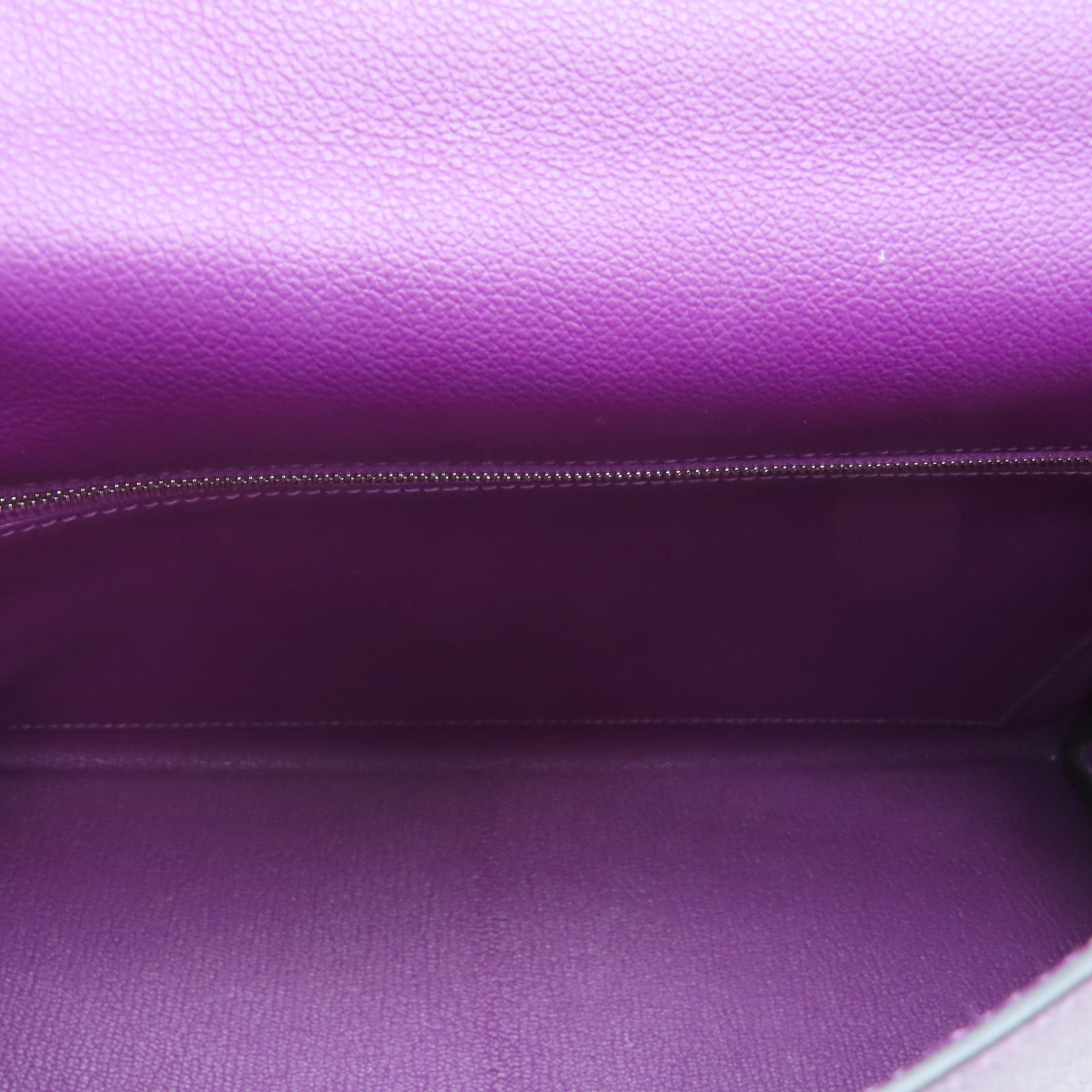 HERMES Evercolor皮革Kelly 32银扣手挽肩背两用袋海葵紫色