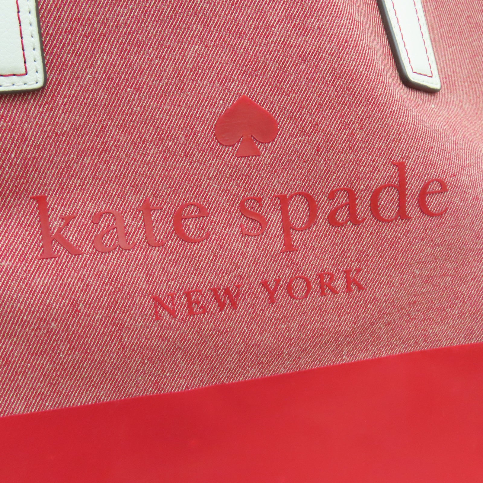 Kate Spade 帆布/漆皮皮革Shoulder Bag金扣肩背袋紅色