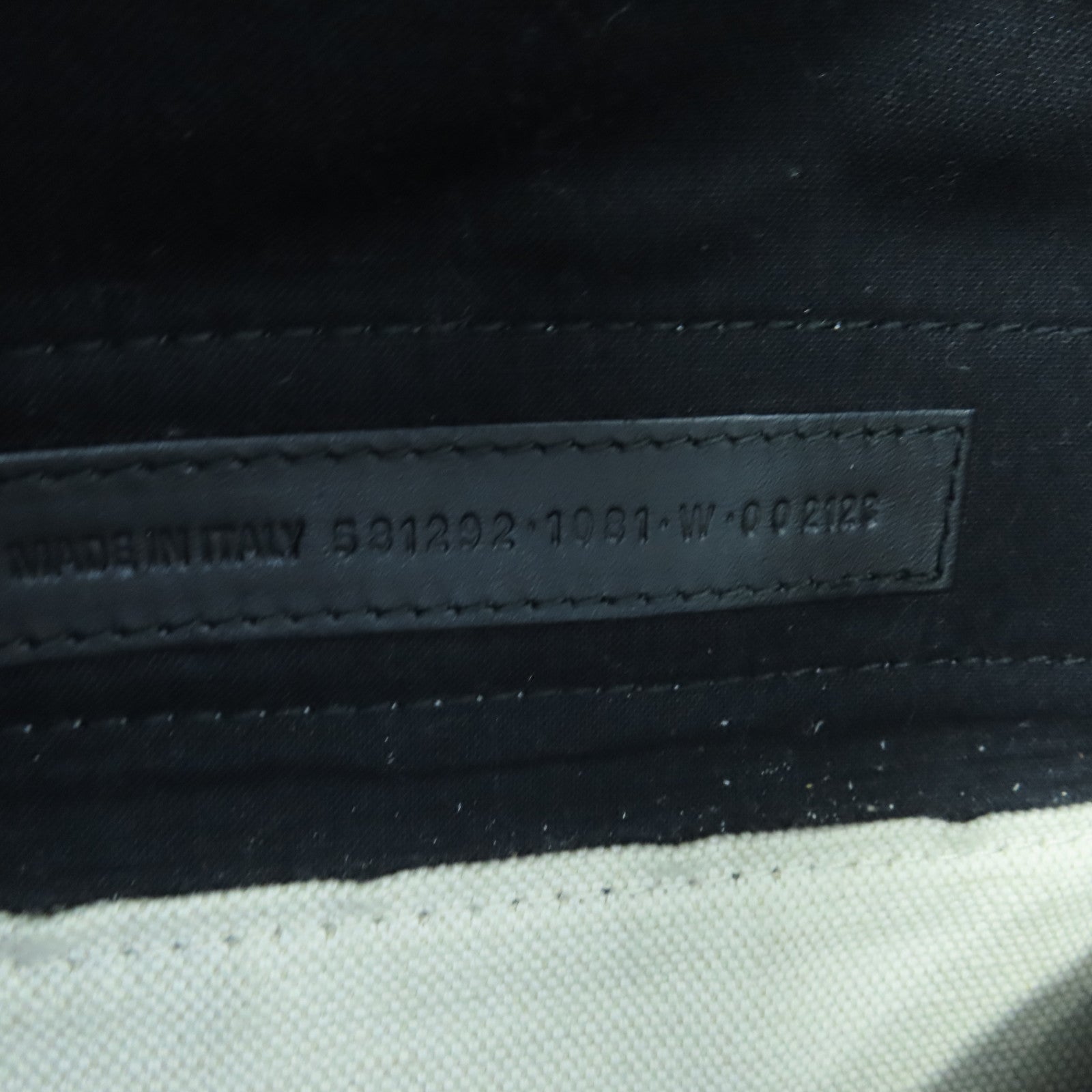 BALENCIAGA Canvas Shoulder Bag Silver Buckle Black/White