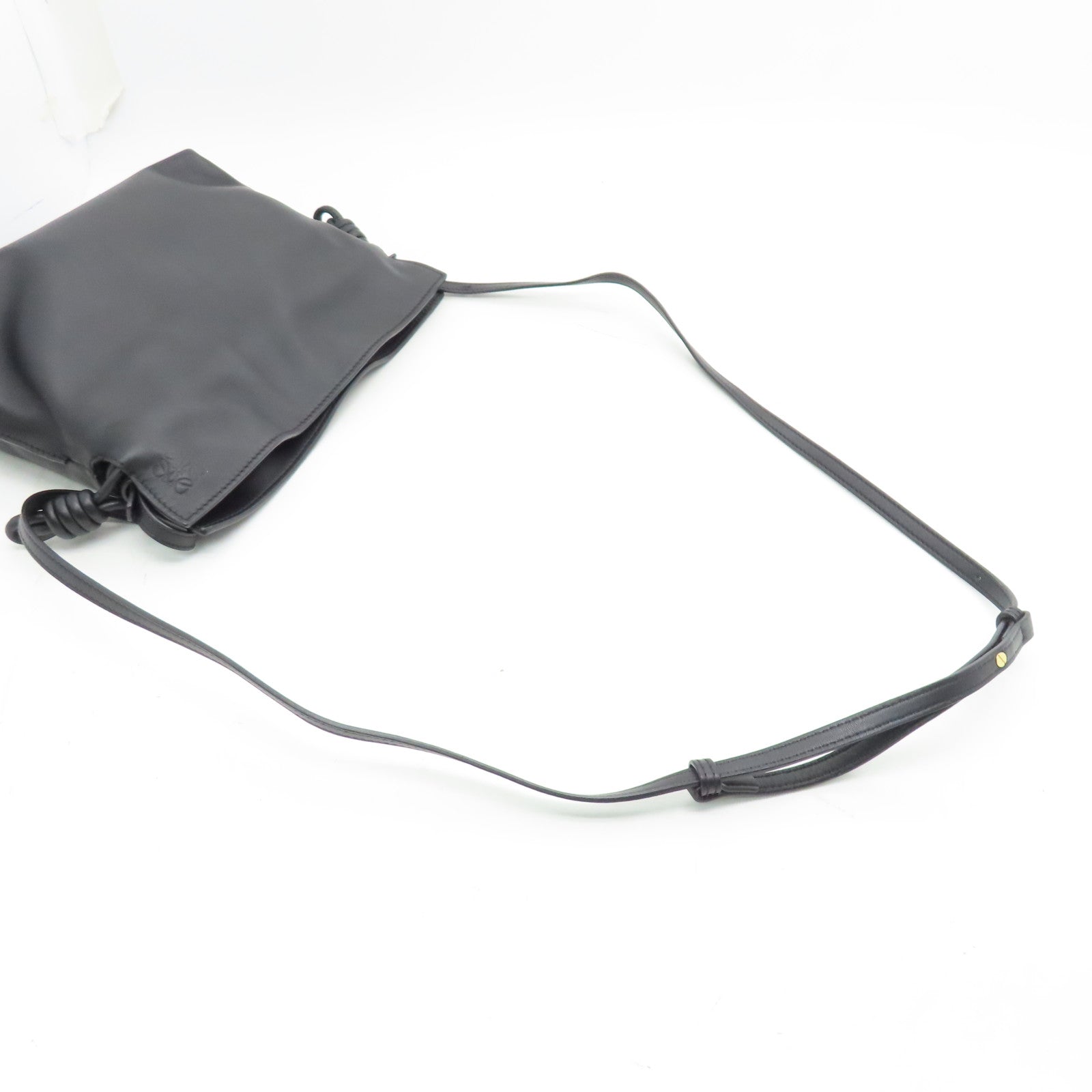 LOEWE Leather Flamenco Bag Shoulder Bag Black