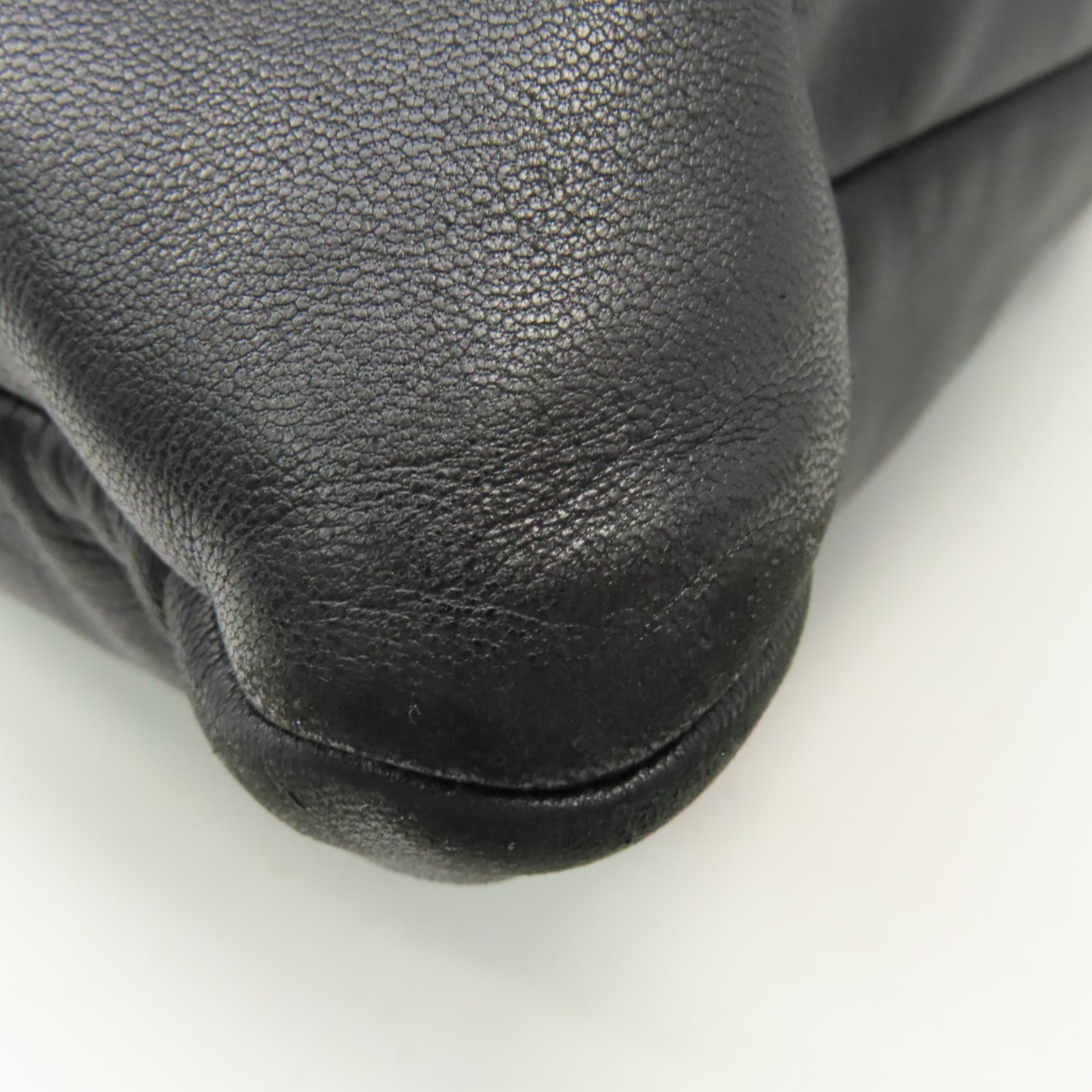 CHANEL 羊皮皮革Chain Shoulder Bag銀扣鏈帶肩背袋黑色
