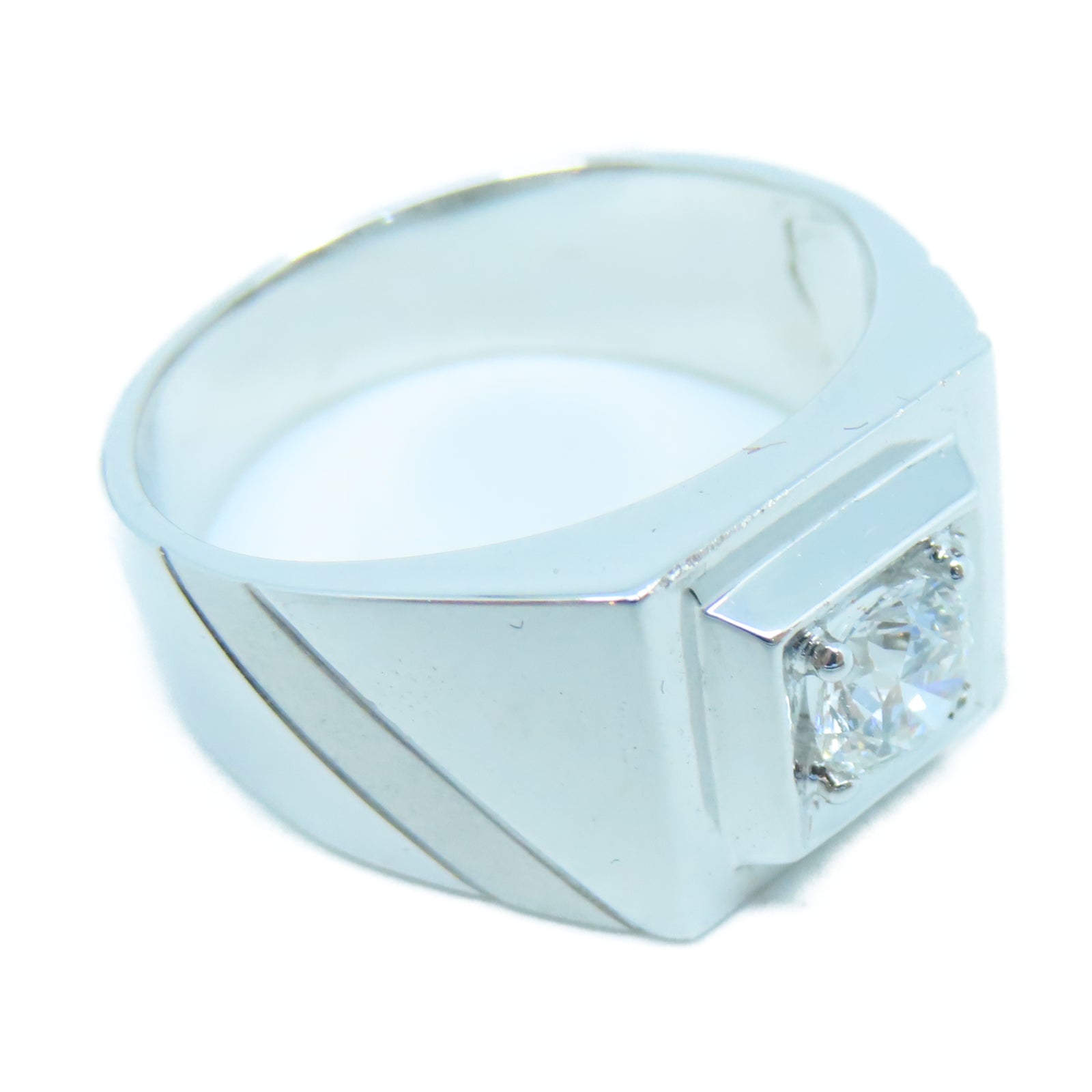 JEWELRY 18K White Gold Diamond Ring 0.60ct Diamond Ring US#9