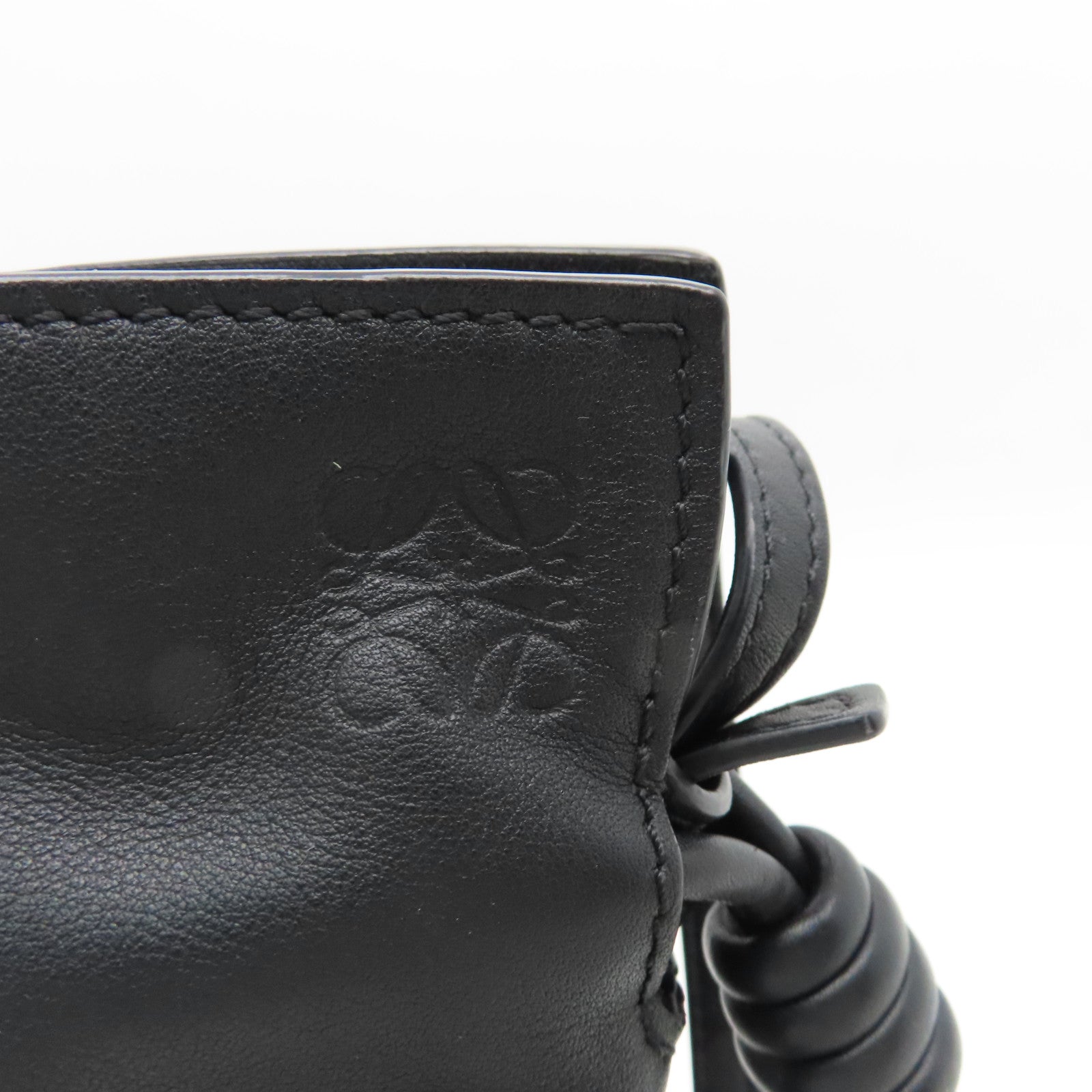 LOEWE Leather Flamenco Bag Shoulder Bag Black