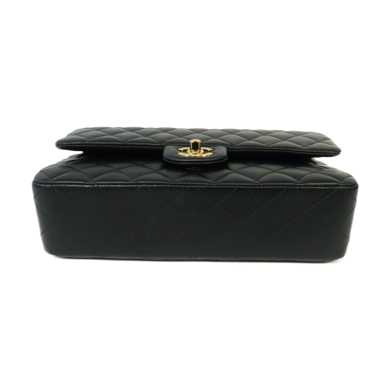 CHANEL 菱格羊皮皮革Classic 25金扣鏈帶肩背袋黒色