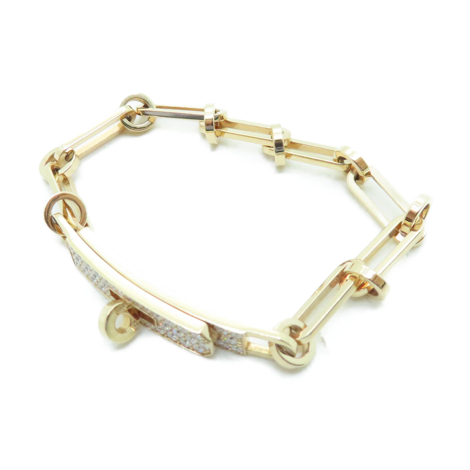 HERMES 18K玫瑰金Kelly Chaine Bracelet 0.62ct鑽石手環