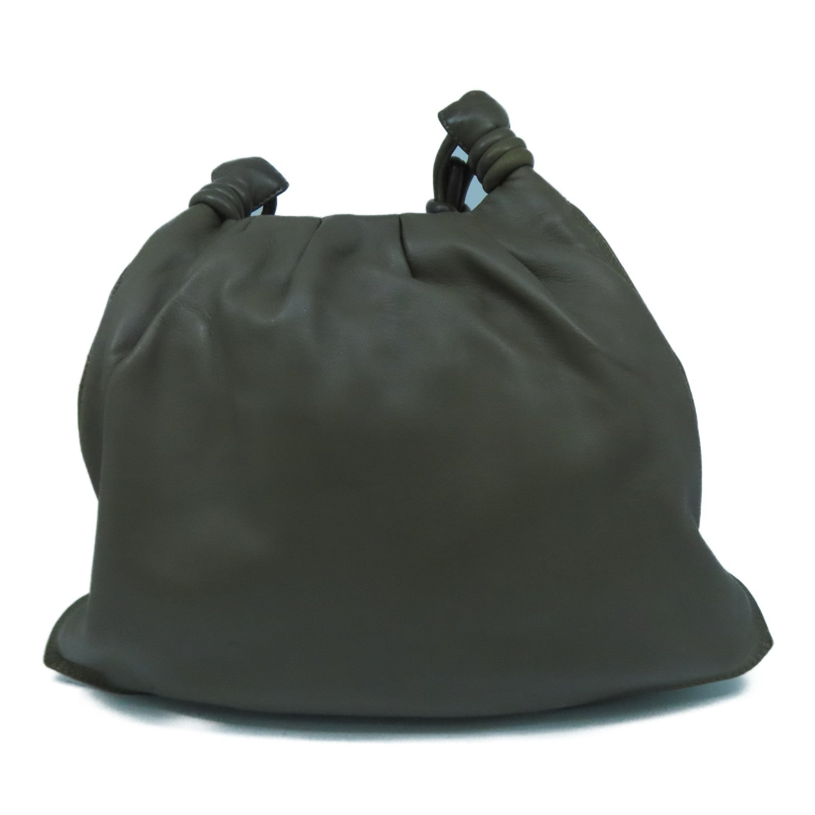LOEWE 羊皮皮革Shoulder Bag銀扣肩背袋灰色