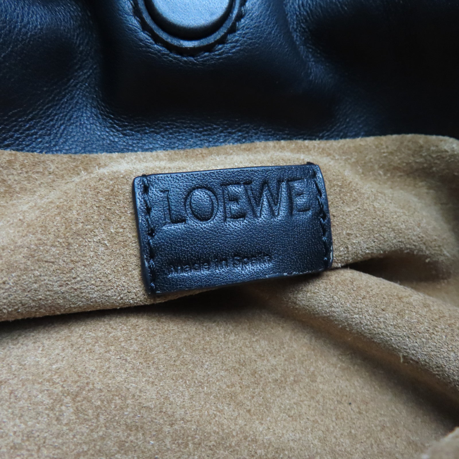 LOEWE Leather Flamenco Bag Shoulder Bag Black