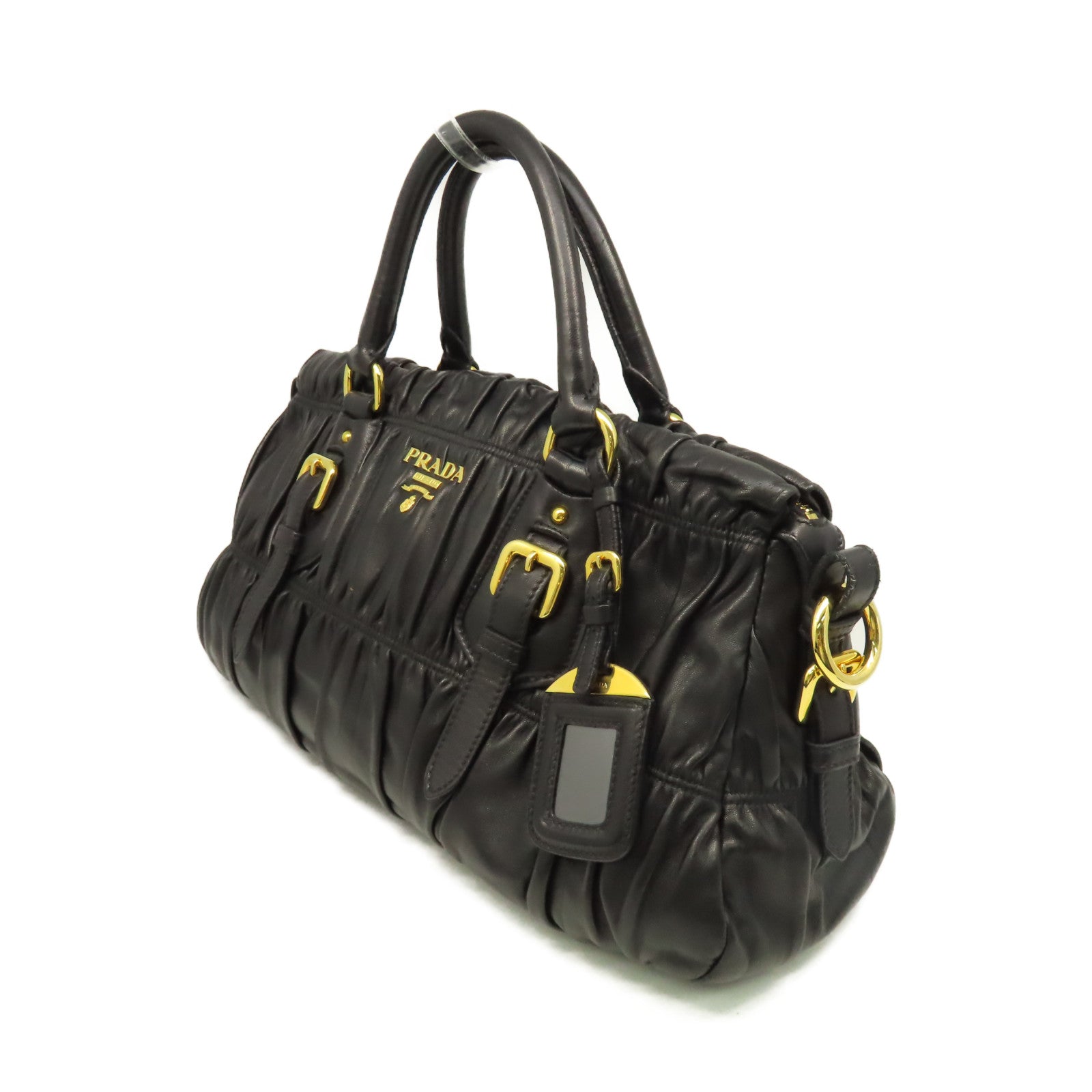 PRADA 羊皮皮革2Way Shoulder Bag手挽肩背兩用袋黑色