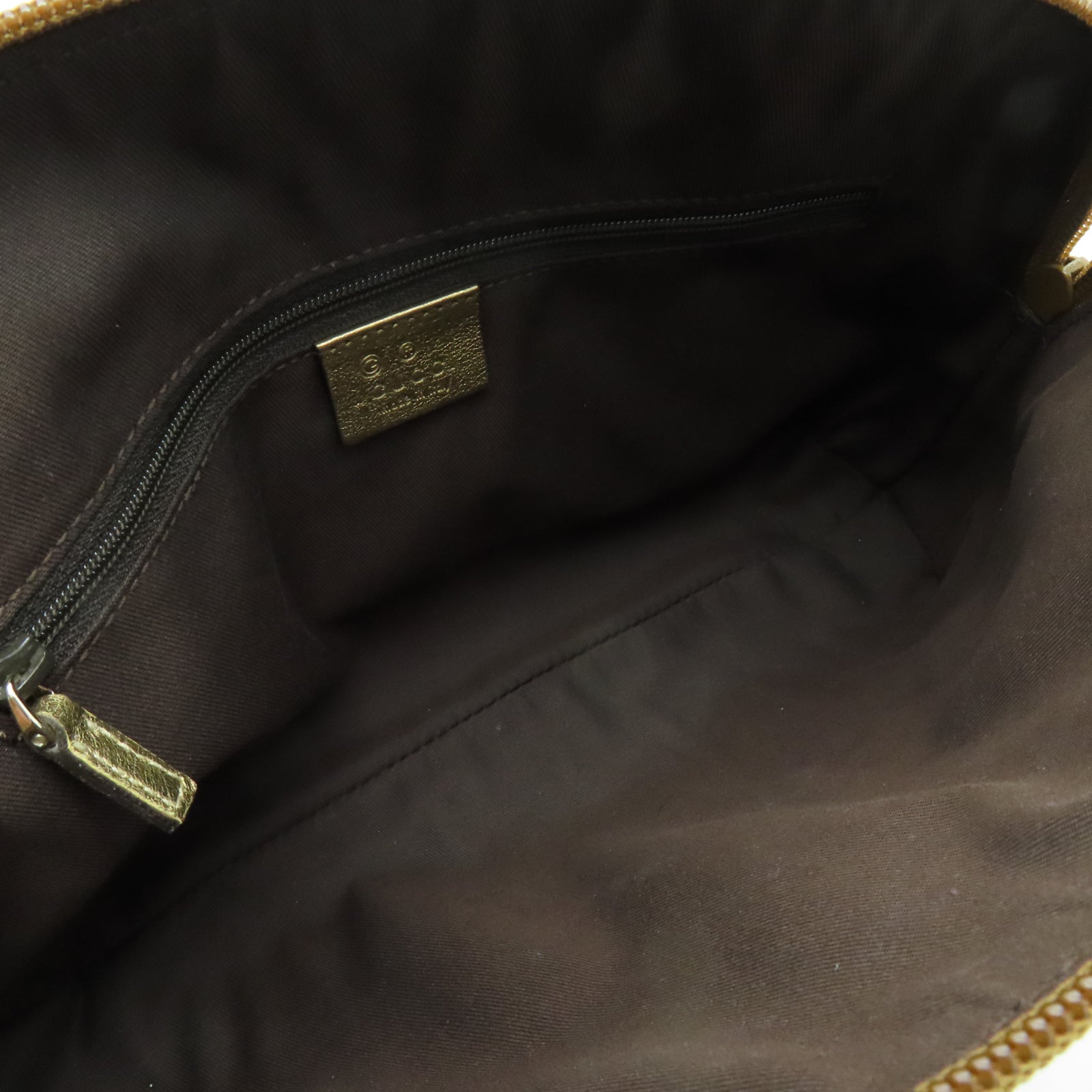 GUCCI 帆布Shoulder Bag金扣肩背袋金色