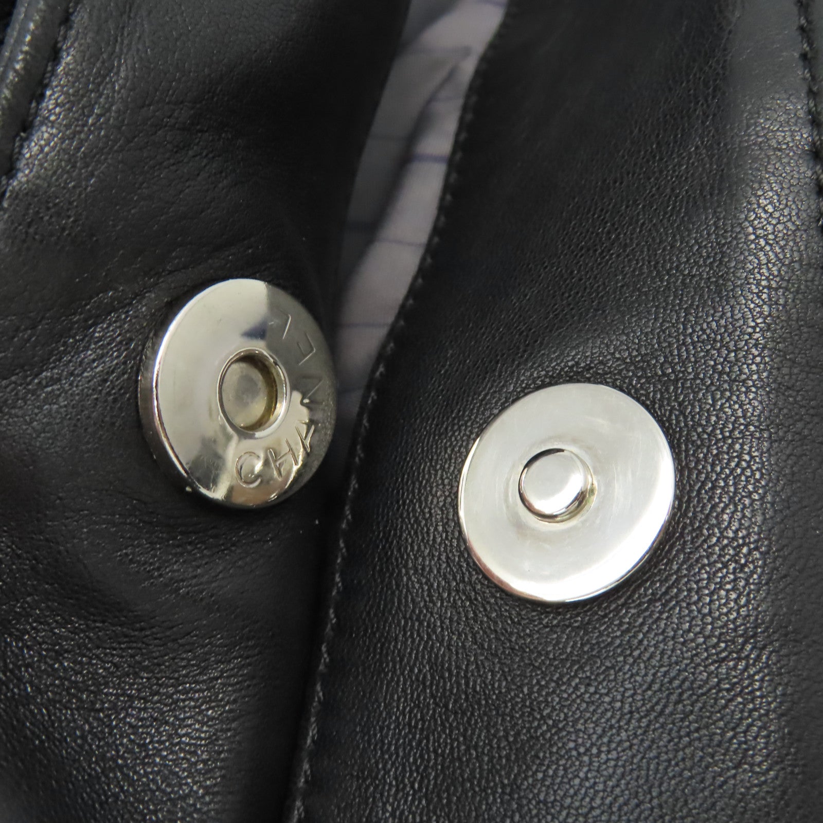 CHANEL 羊皮皮革Chain Shoulder Bag銀扣鏈帶肩背袋黑色