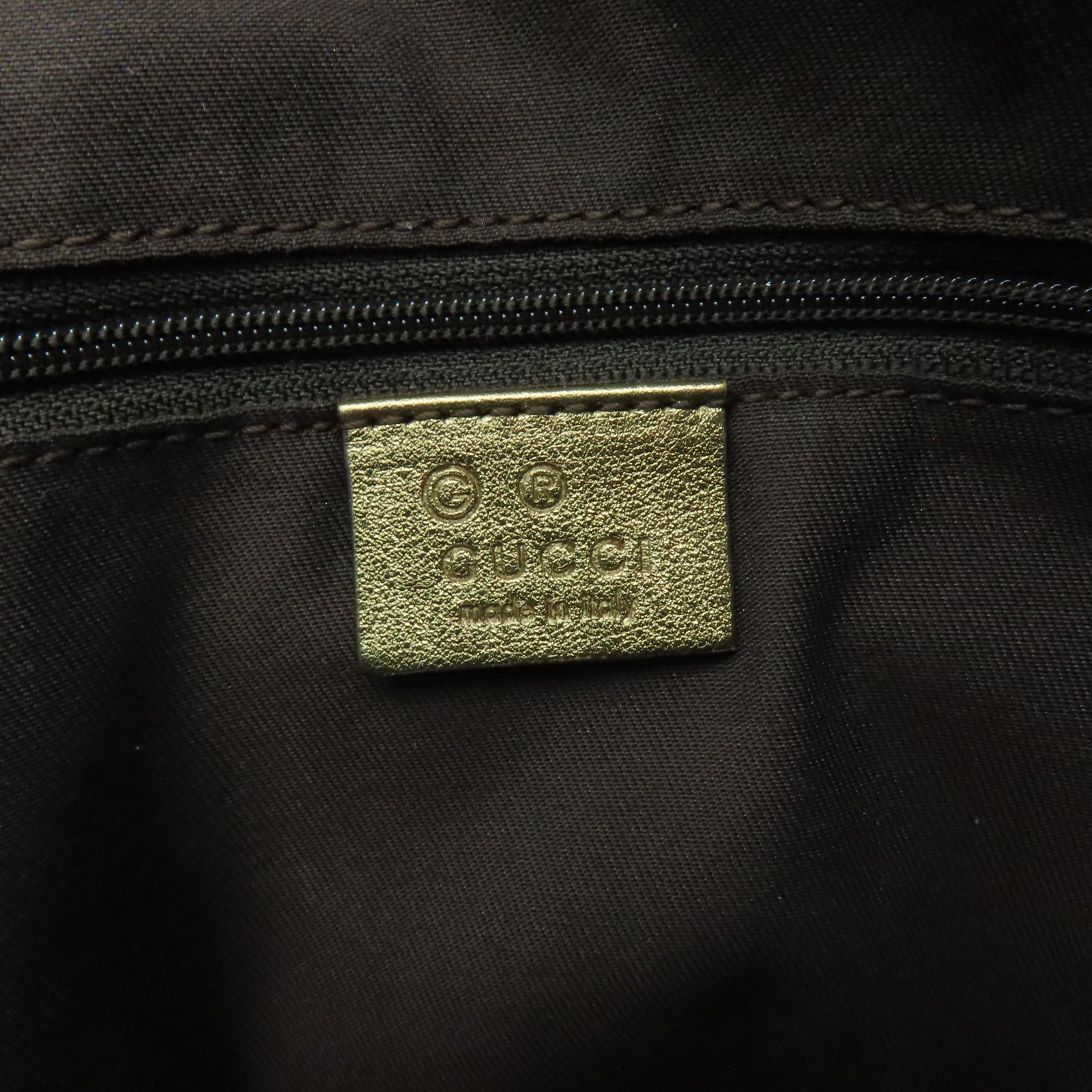 GUCCI 帆布Shoulder Bag金扣肩背袋金色