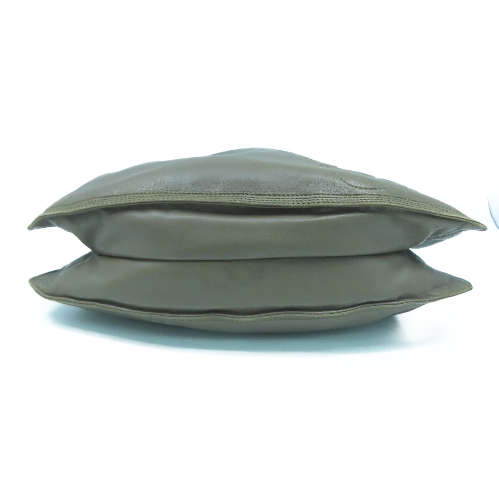 LOEWE 羊皮皮革Shoulder Bag銀扣肩背袋灰色