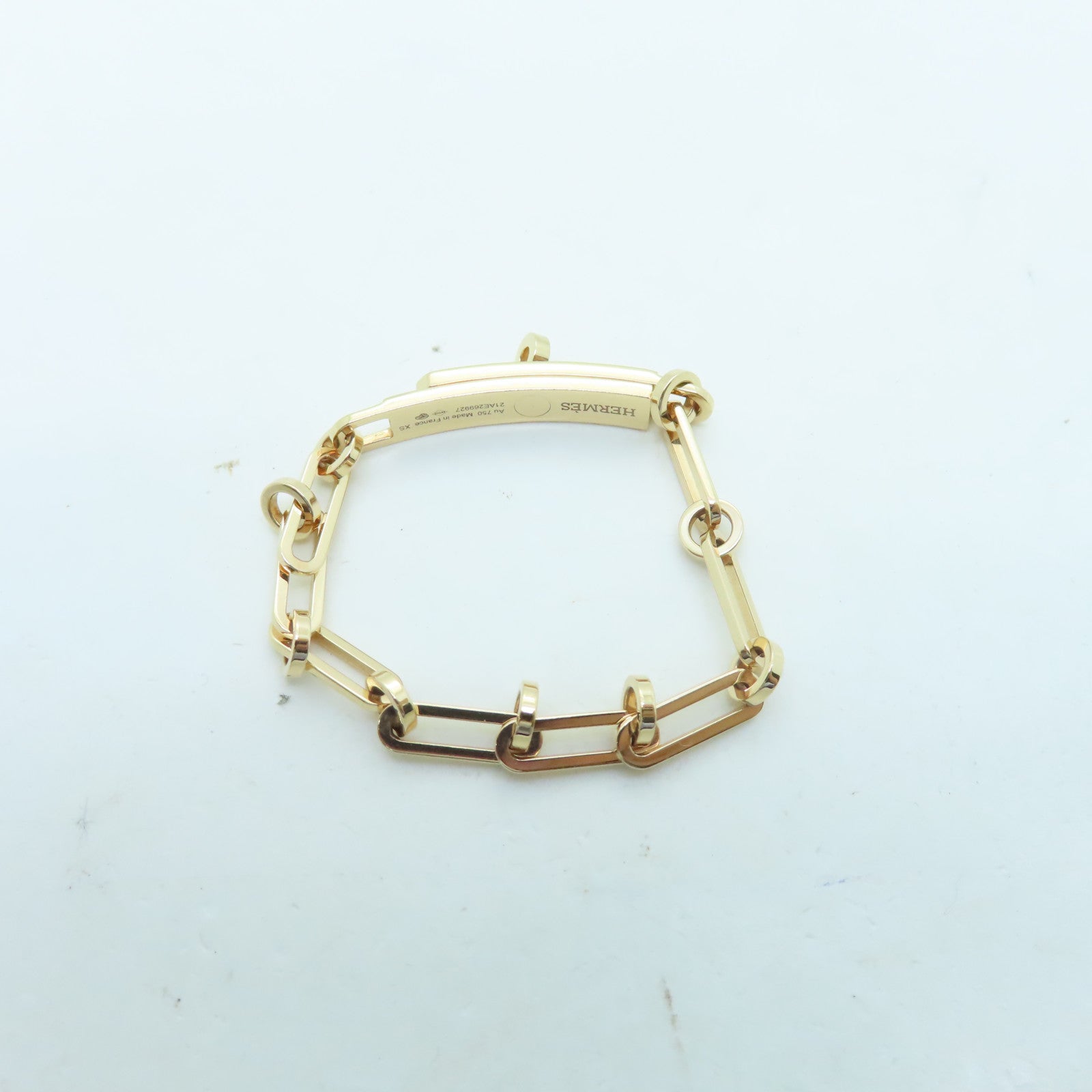 HERMES 18K玫瑰金Kelly Chaine Bracelet 0.62ct鑽石手環