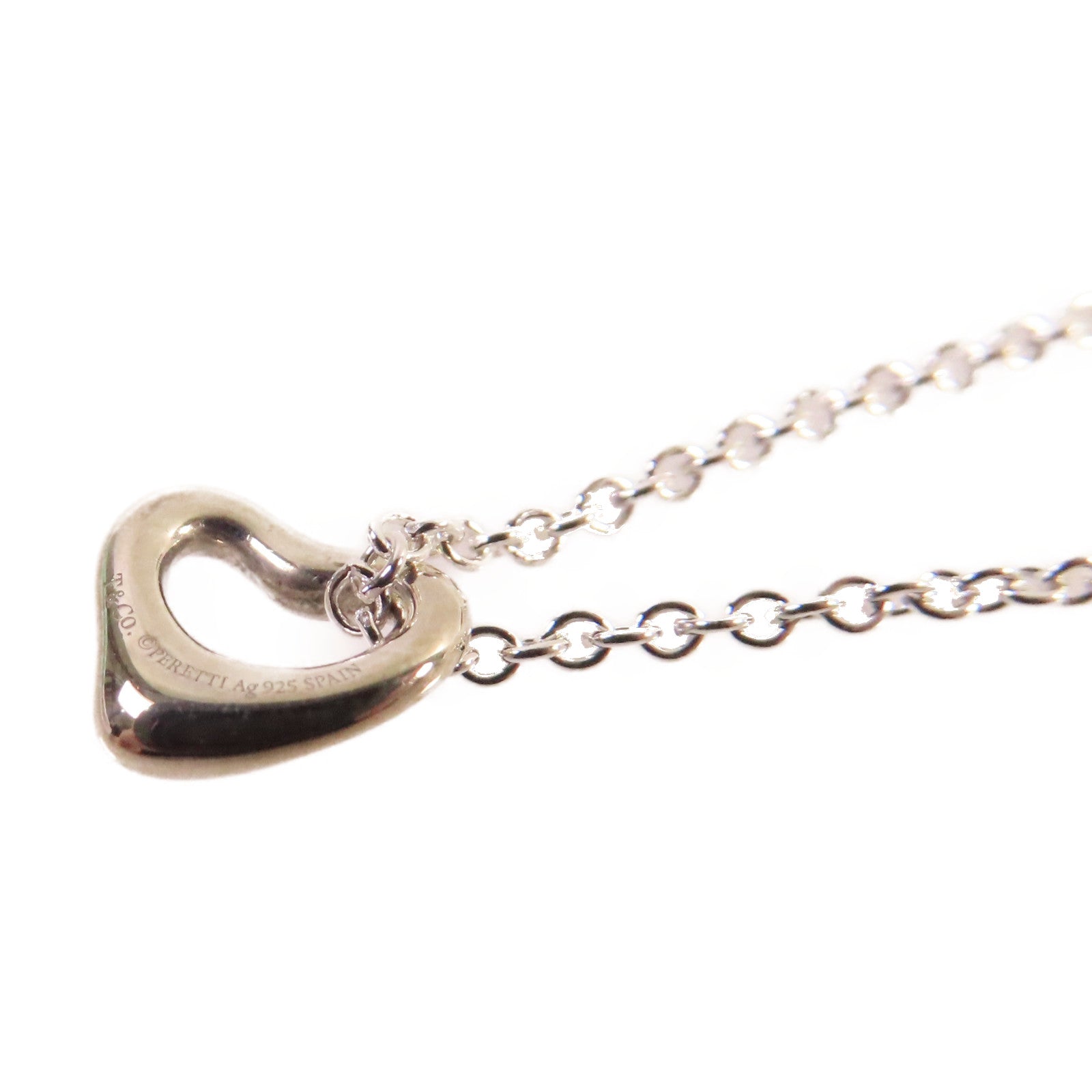 TIFFANY＆CO 925純銀Open Heart Pendant Necklace項鏈