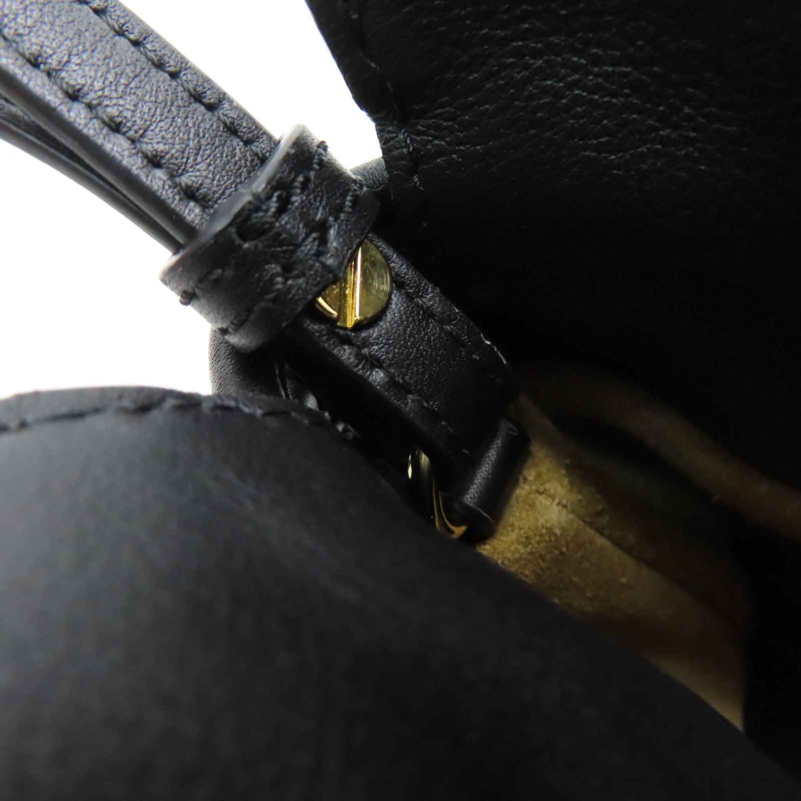 LOEWE Leather Flamenco Bag Shoulder Bag Black