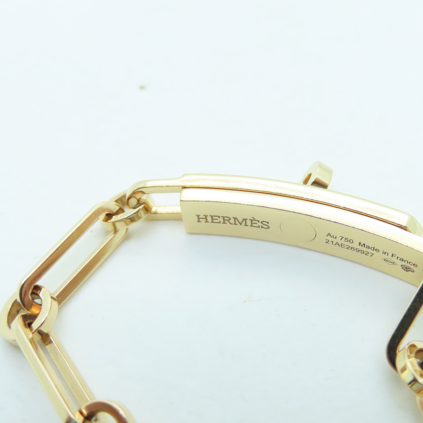 HERMES 18K玫瑰金Kelly Chaine Bracelet 0.62ct鑽石手環