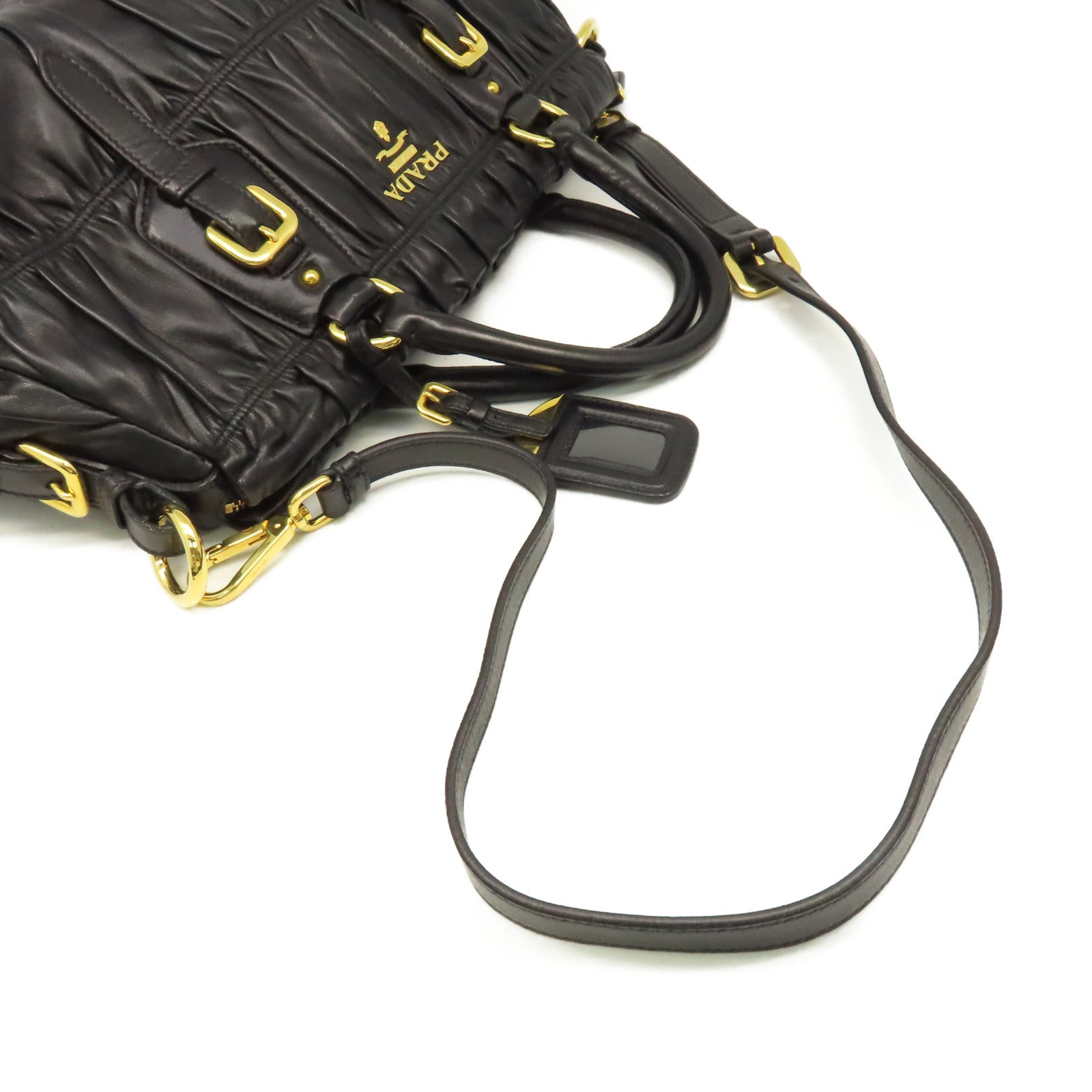 PRADA 羊皮皮革2Way Shoulder Bag手挽肩背兩用袋黑色