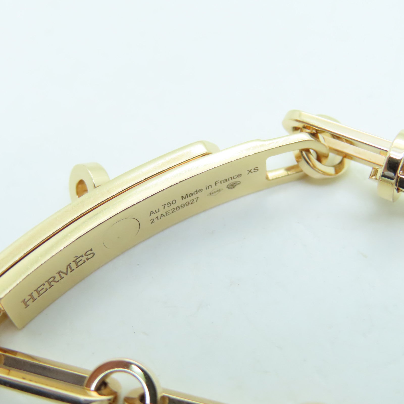HERMES 18K玫瑰金Kelly Chaine Bracelet 0.62ct鑽石手環
