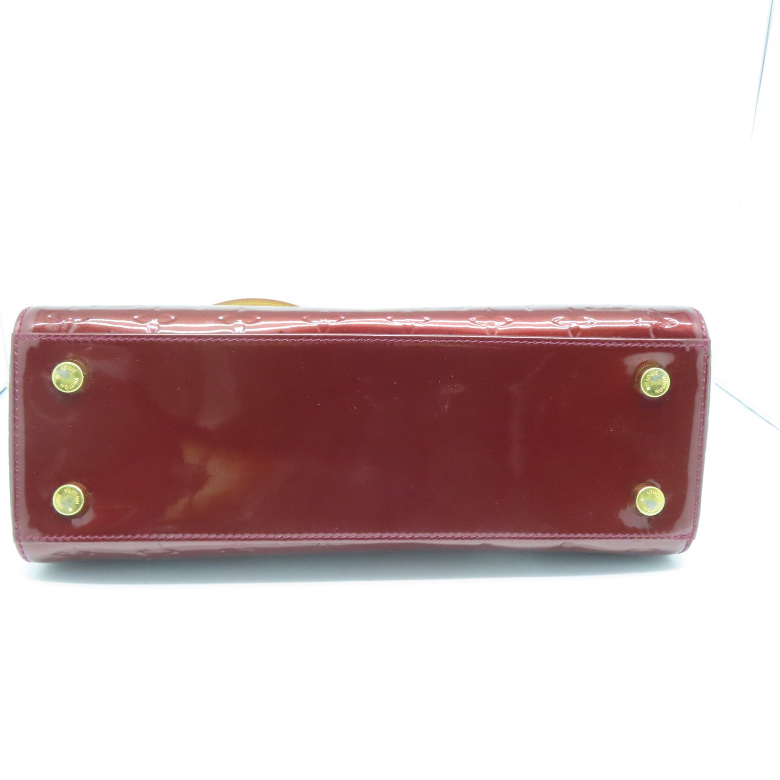 LOUIS VUITTON Monogram Vernis Brea MM金扣手挽肩背两用袋酒红色