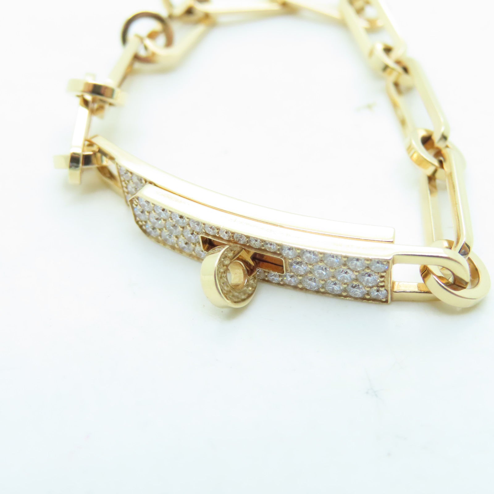 HERMES 18K玫瑰金Kelly Chaine Bracelet 0.62ct鑽石手環