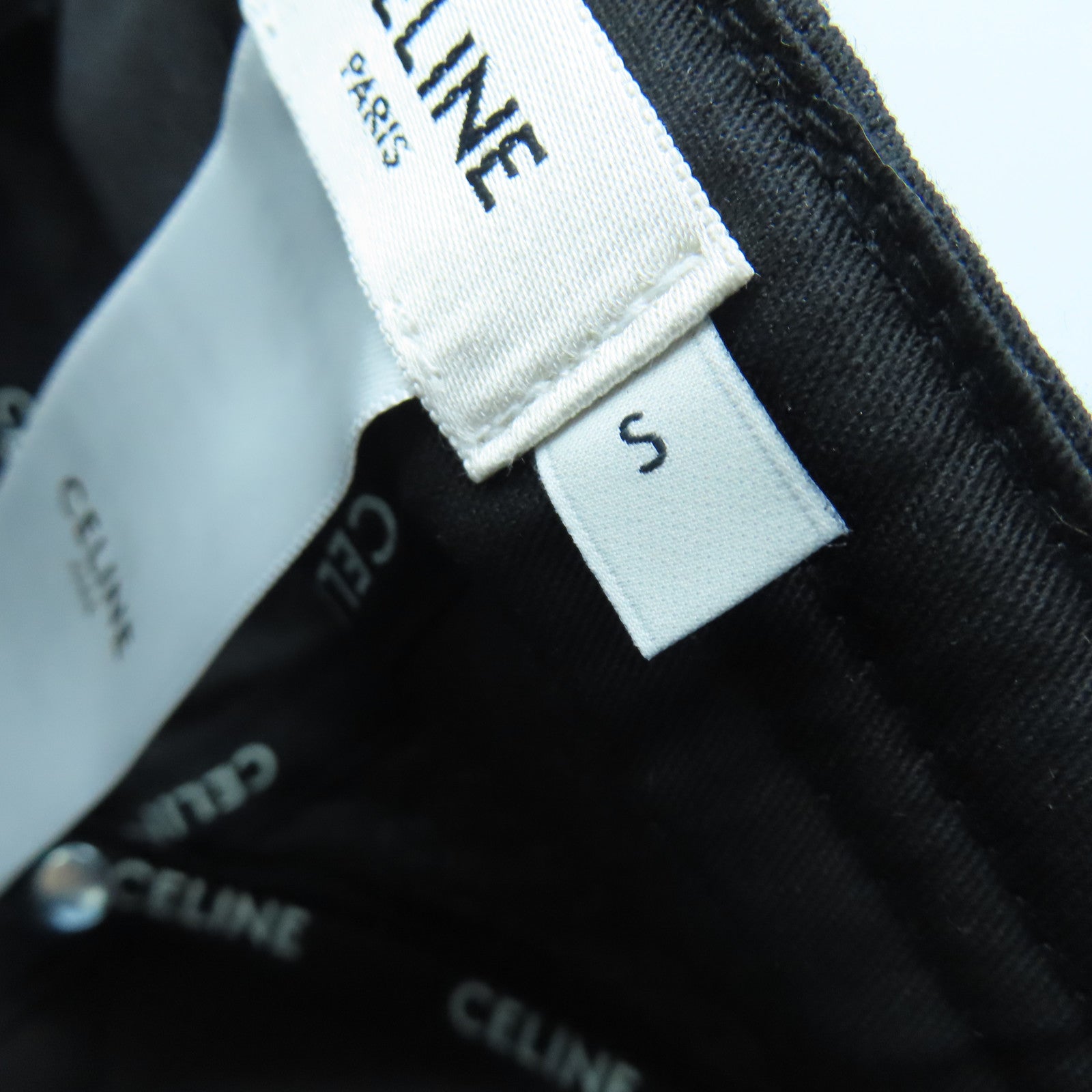 CELINE 绵质/聚酯纤维Hat金扣棒球帽黑色