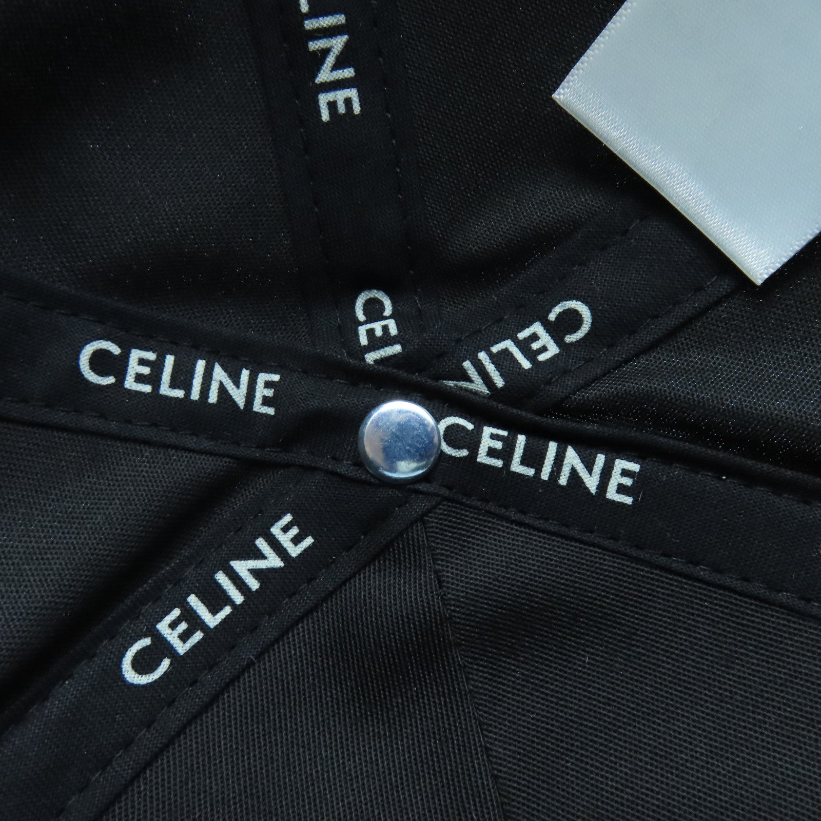 CELINE 绵质/聚酯纤维Hat金扣棒球帽黑色